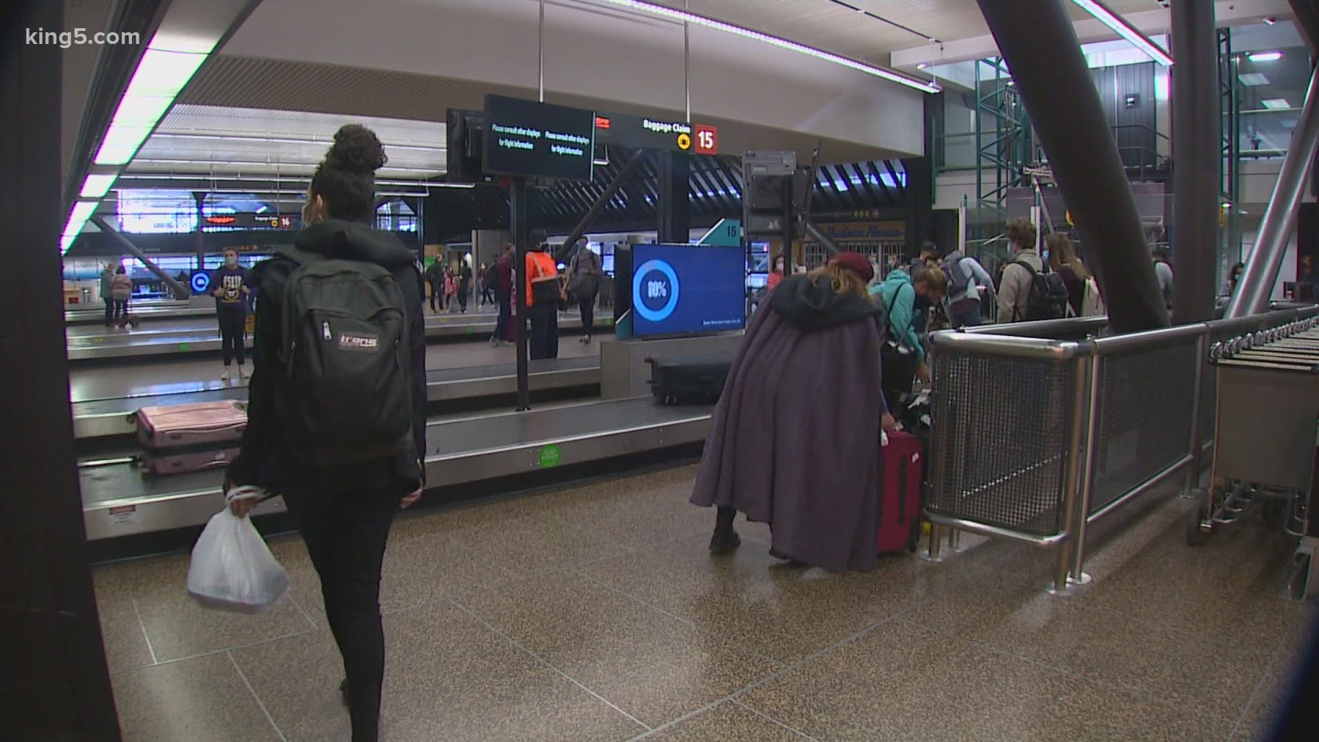 While there were still plenty of travelers passing through the Seattle-Tacoma International Airport, there were still some who decided to travel for Thanksgiving.