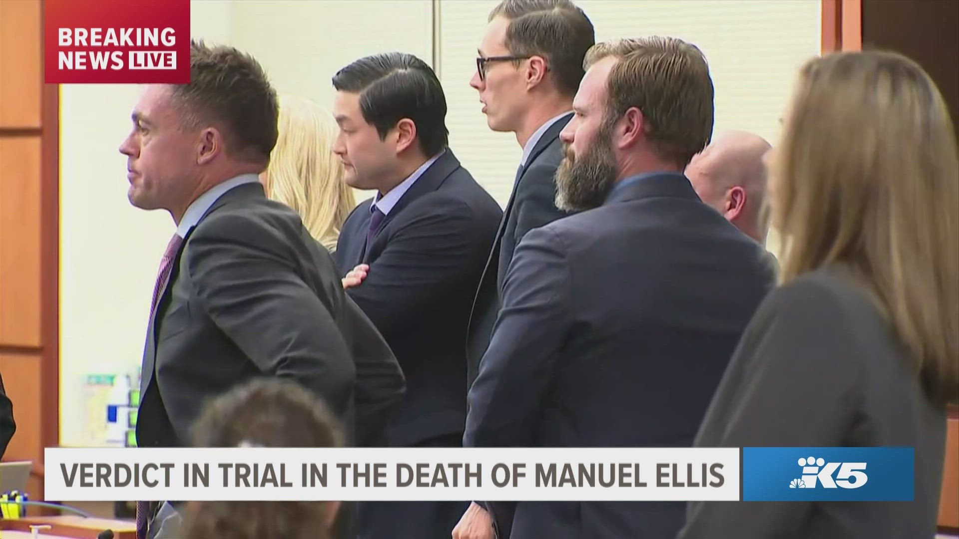 The jury reached a verdict on Thursday afternoon in the trial of three Tacoma police officers charged in the death of Manuel Ellis.