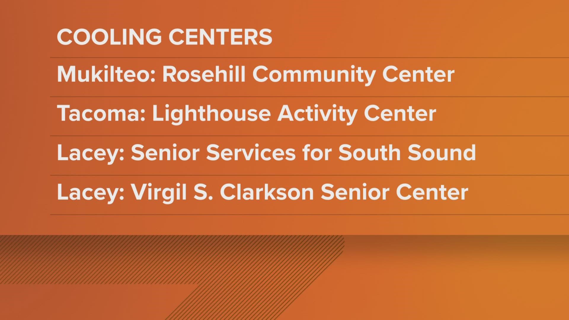 Many cooling centers are at community centers and libraries, but officials also suggest going to places like shopping malls as temperatures in the 90s are expected.