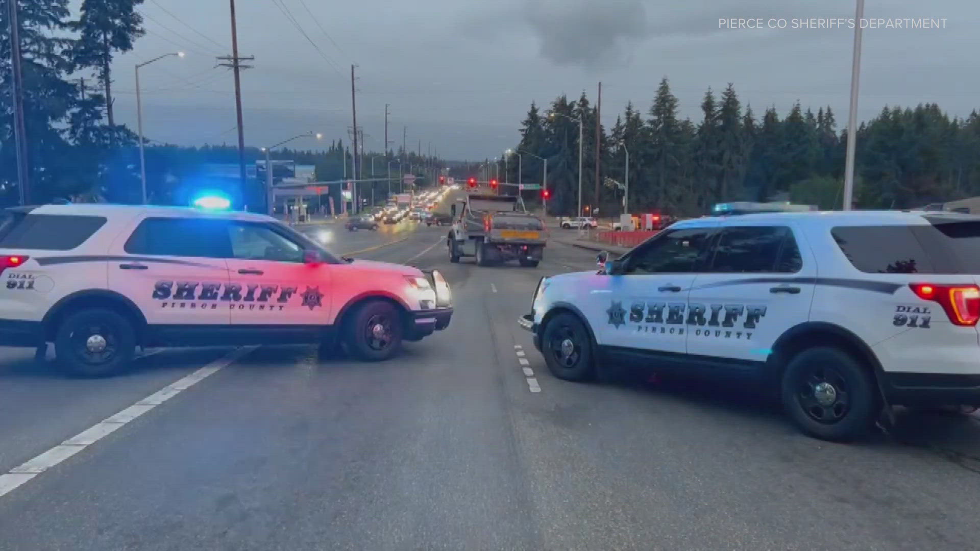 Two drivers were killed in a fiery two-car collision at a Frederickson intersection Wednesday morning.