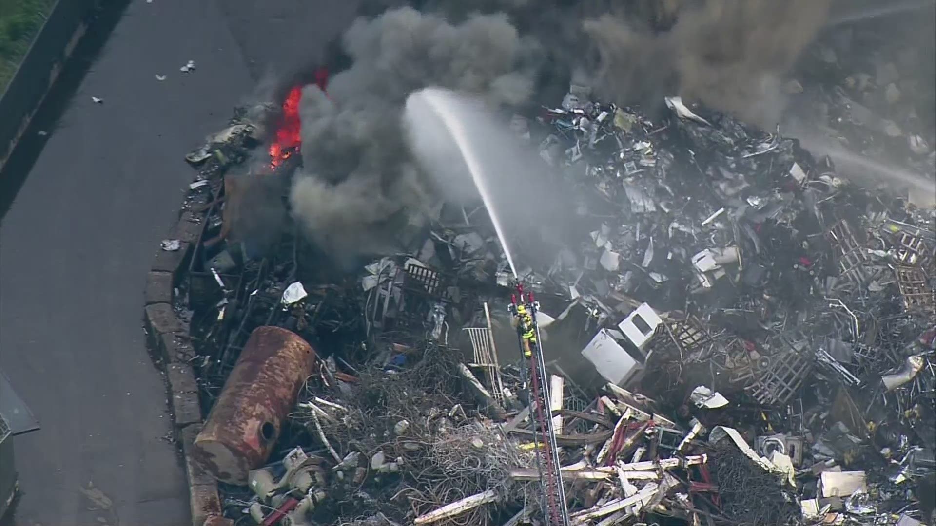 A large fire has broken out at a metal recycling plant in Woodinville, near Bothell.