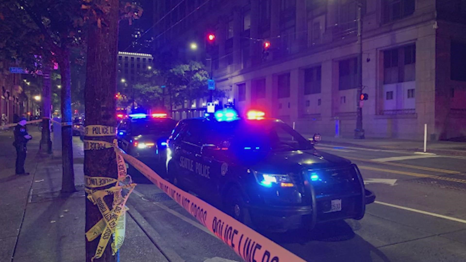 Seattle police are investigating after two teenagers were shot in Pioneer Square Wednesday night.