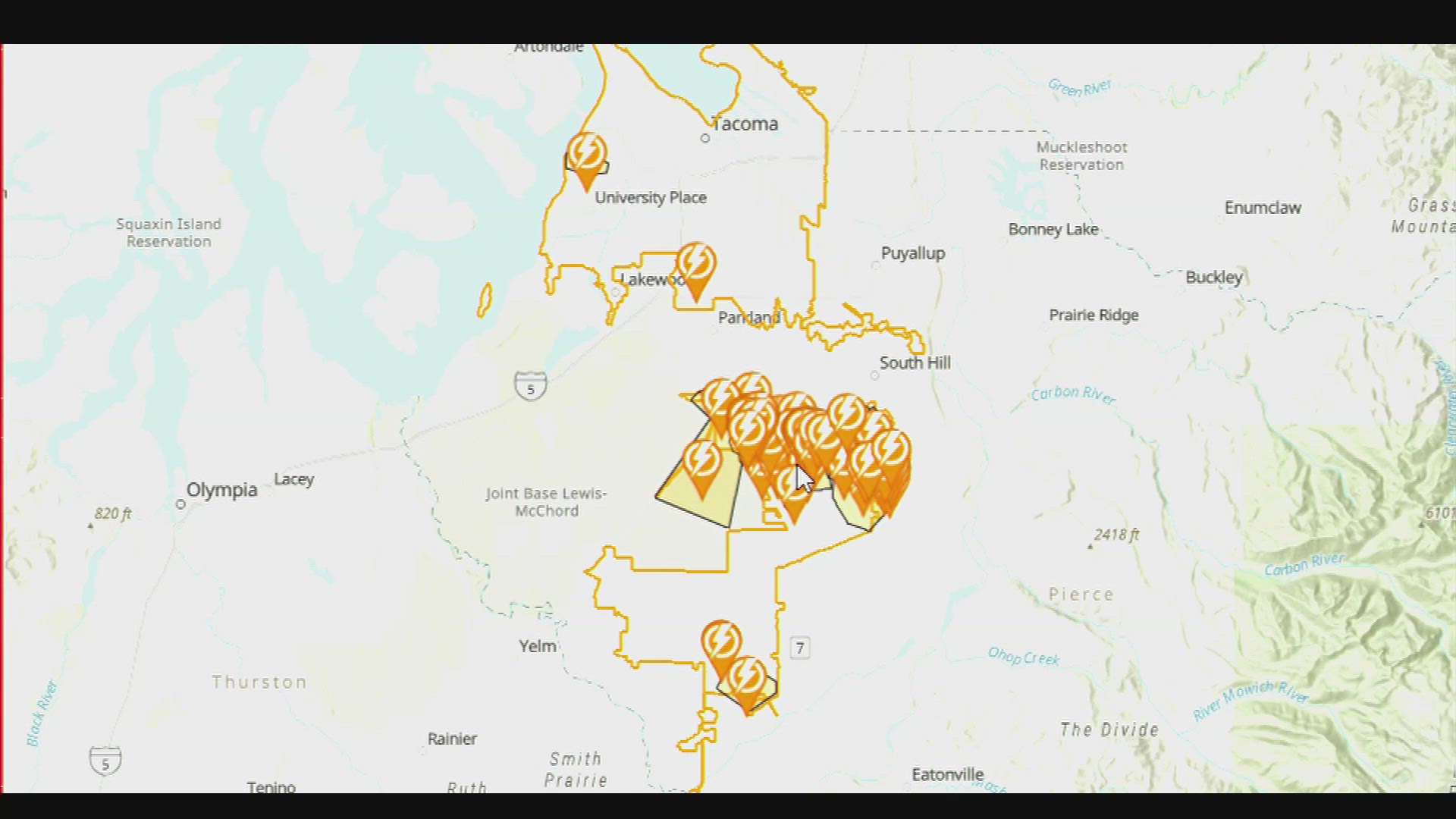 Nearly 25,000 customers are waking up without power following a night of heavy rain and wind in Pierce County