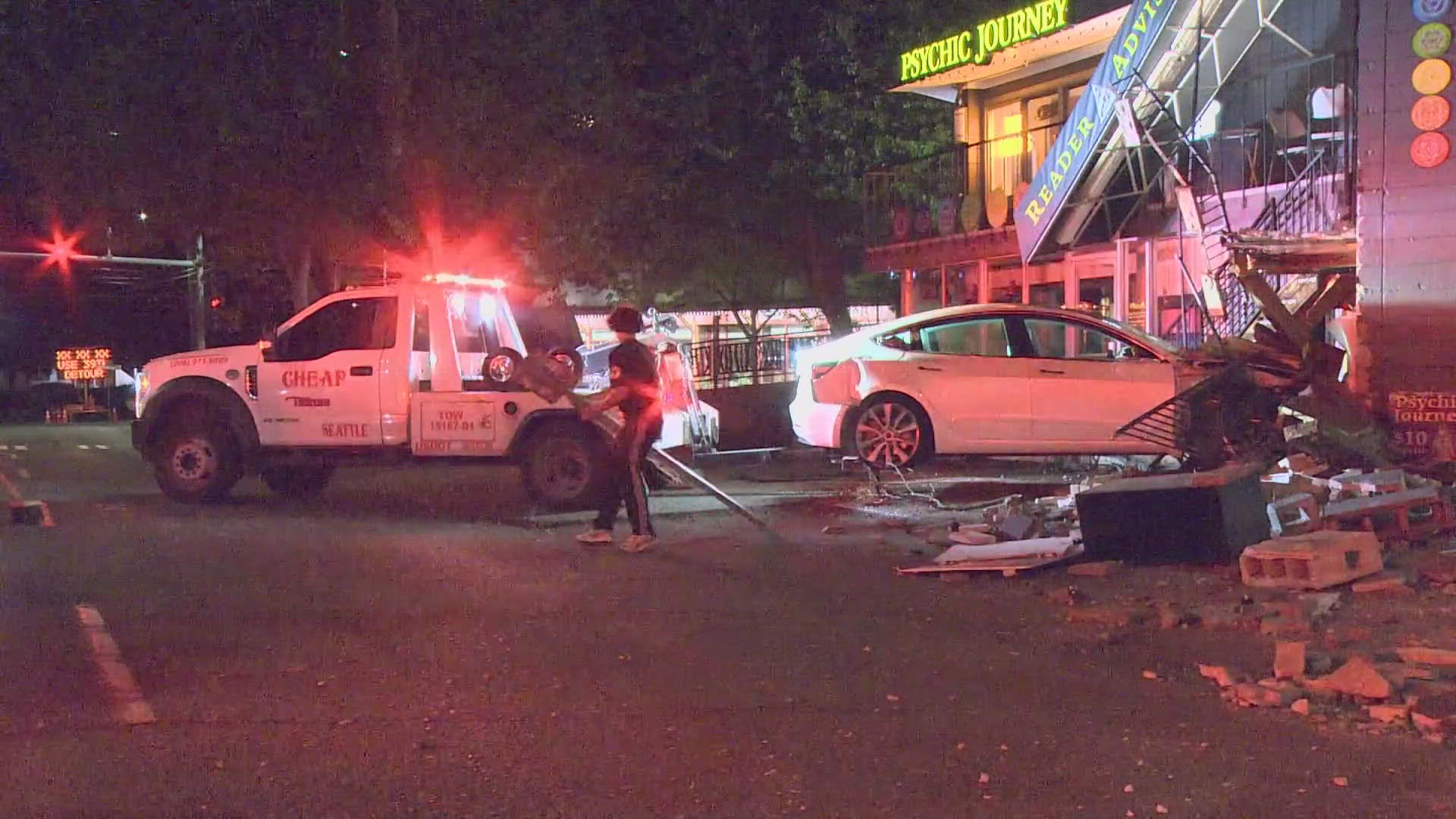 Multiple businesses near the Lenin statue in Seattle were significantly damaged.