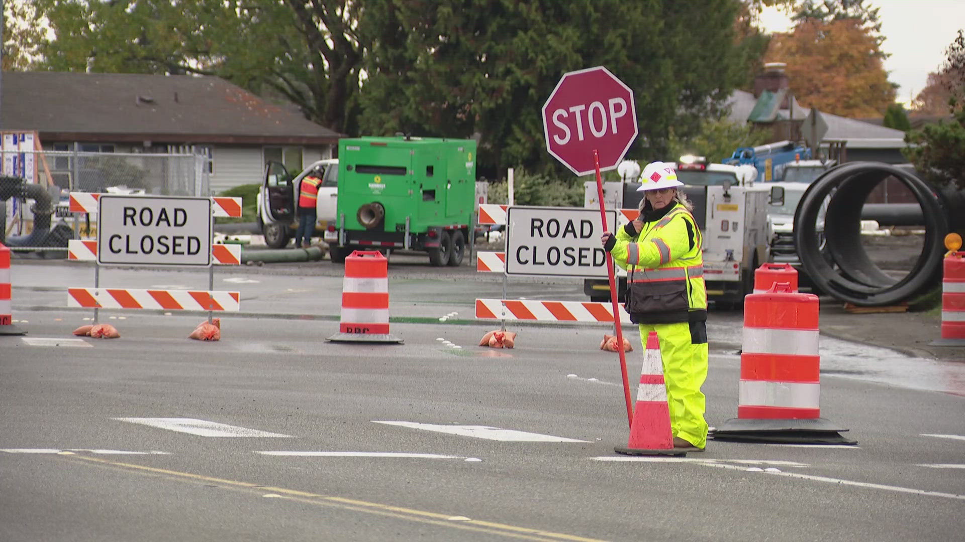 A section of Spanaway Loop Road in Parkland closed Oct. 14 and is set to last for three months. Businesses near the closure don't know if they will stay afloat.