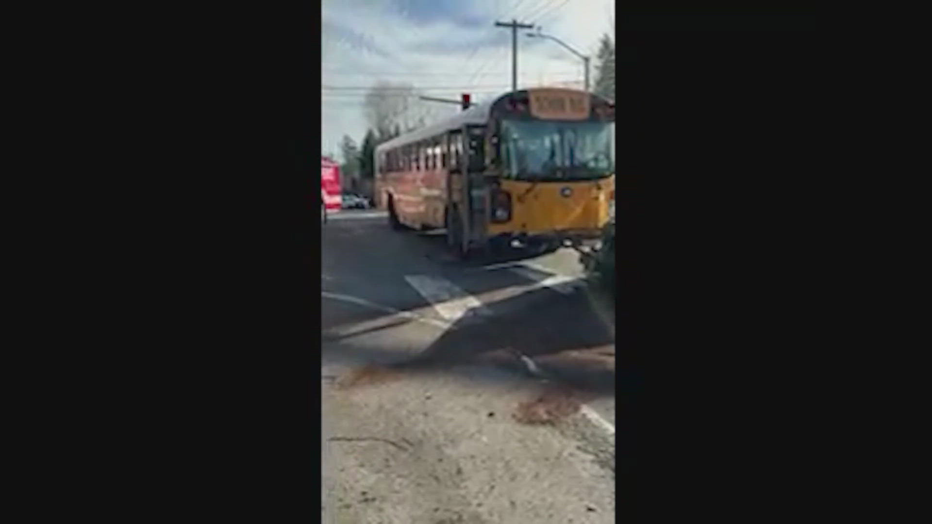 11 students taken to hospital after vehicle crashes into school bus in ...