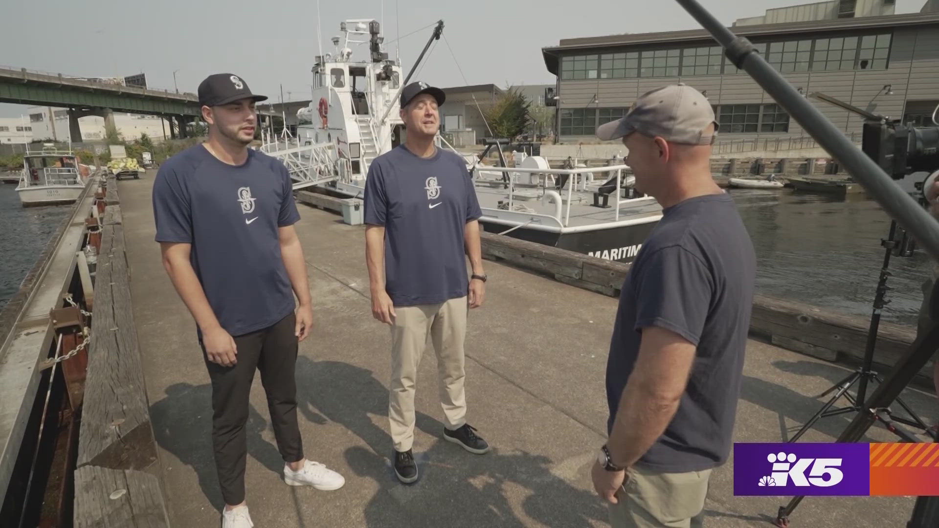 The baseball Mariners are supporting the seafaring mariners as part of their "Stay in the Game" campaign for students of Seattle Colleges. #k5evening