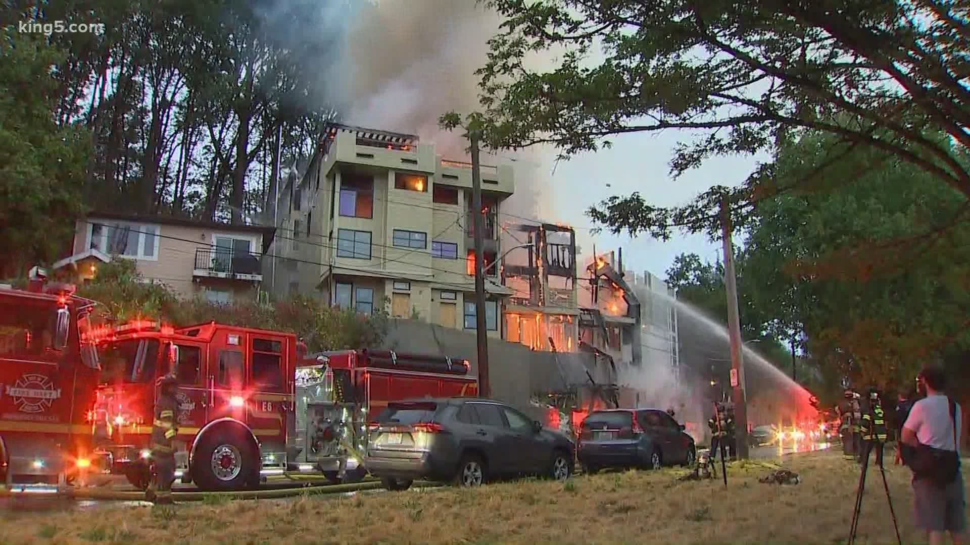 A massive fire on Beacon Hill may be the 10th fire intentionally set in South Seattle in recent weeks, Fire Chief Harold Scoggins said Thursday