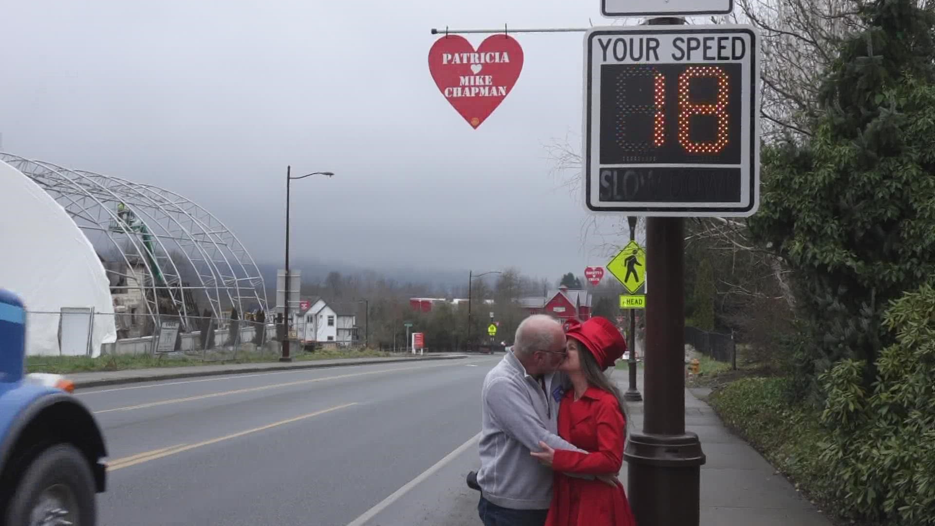 Each year, the Rotary Club in Duvall allows people to buy custom hearts that are hung up on Main Street in town. This year's efforts have sold out.