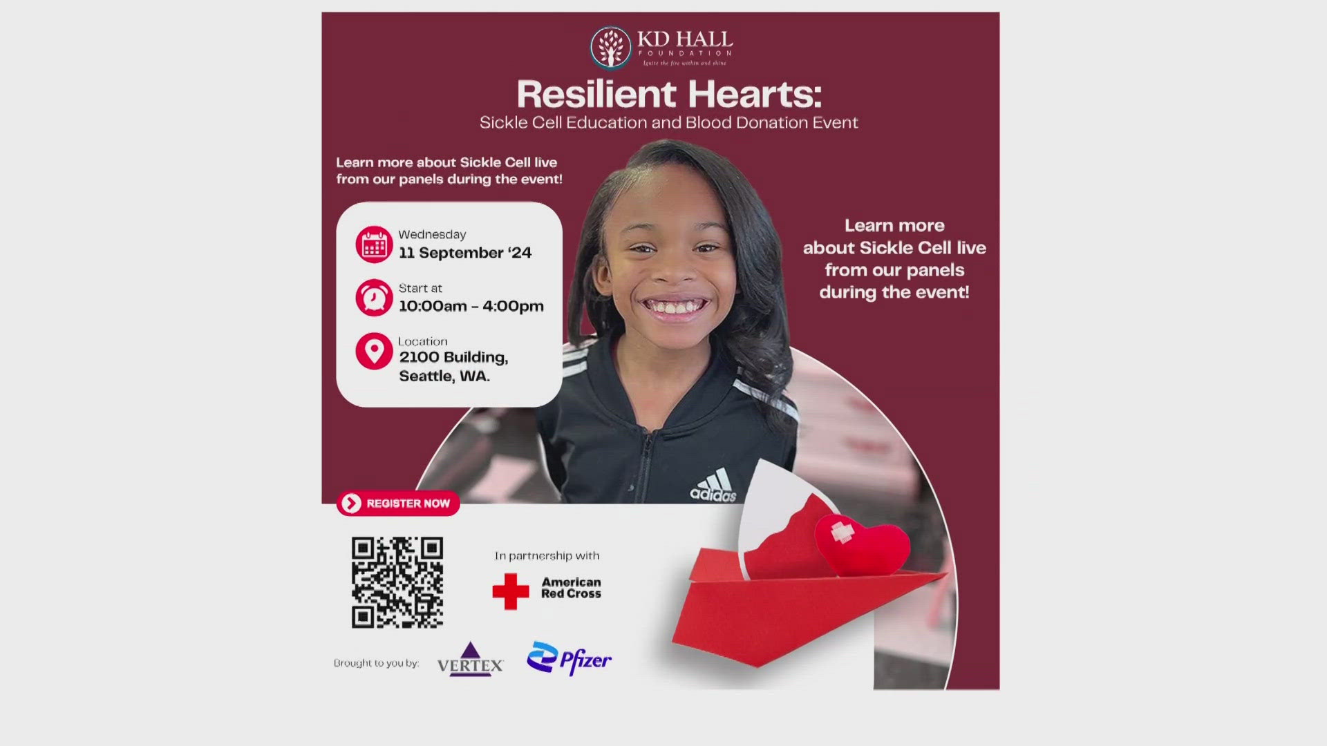 The "Resilient Hearts: Sickle Cell Education and Blood Donation" drive is set for Sept. 11 in Seattle.