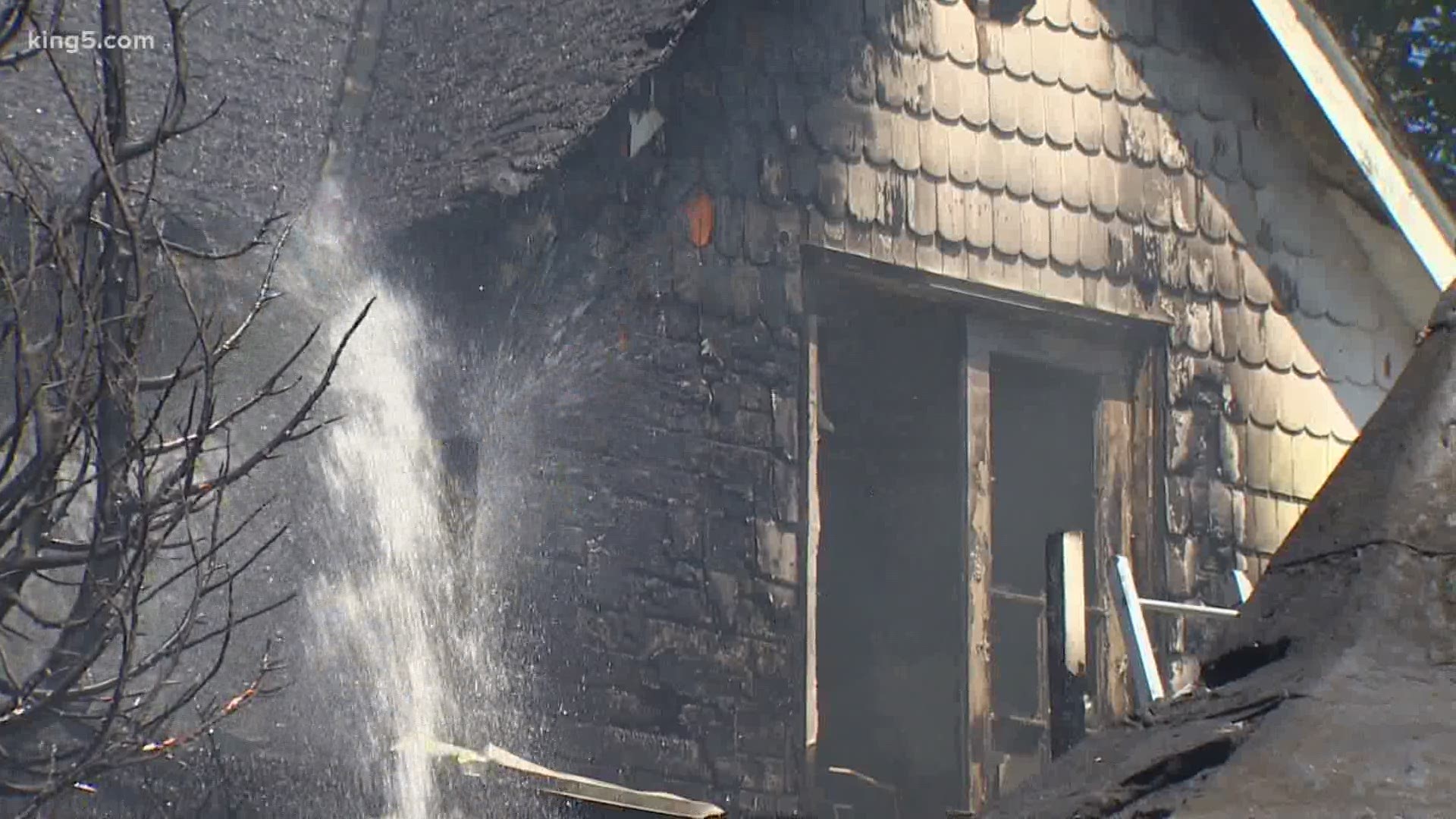 An elderly woman and a man were able to escape, but one man (the woman's son) was killed in the fire.