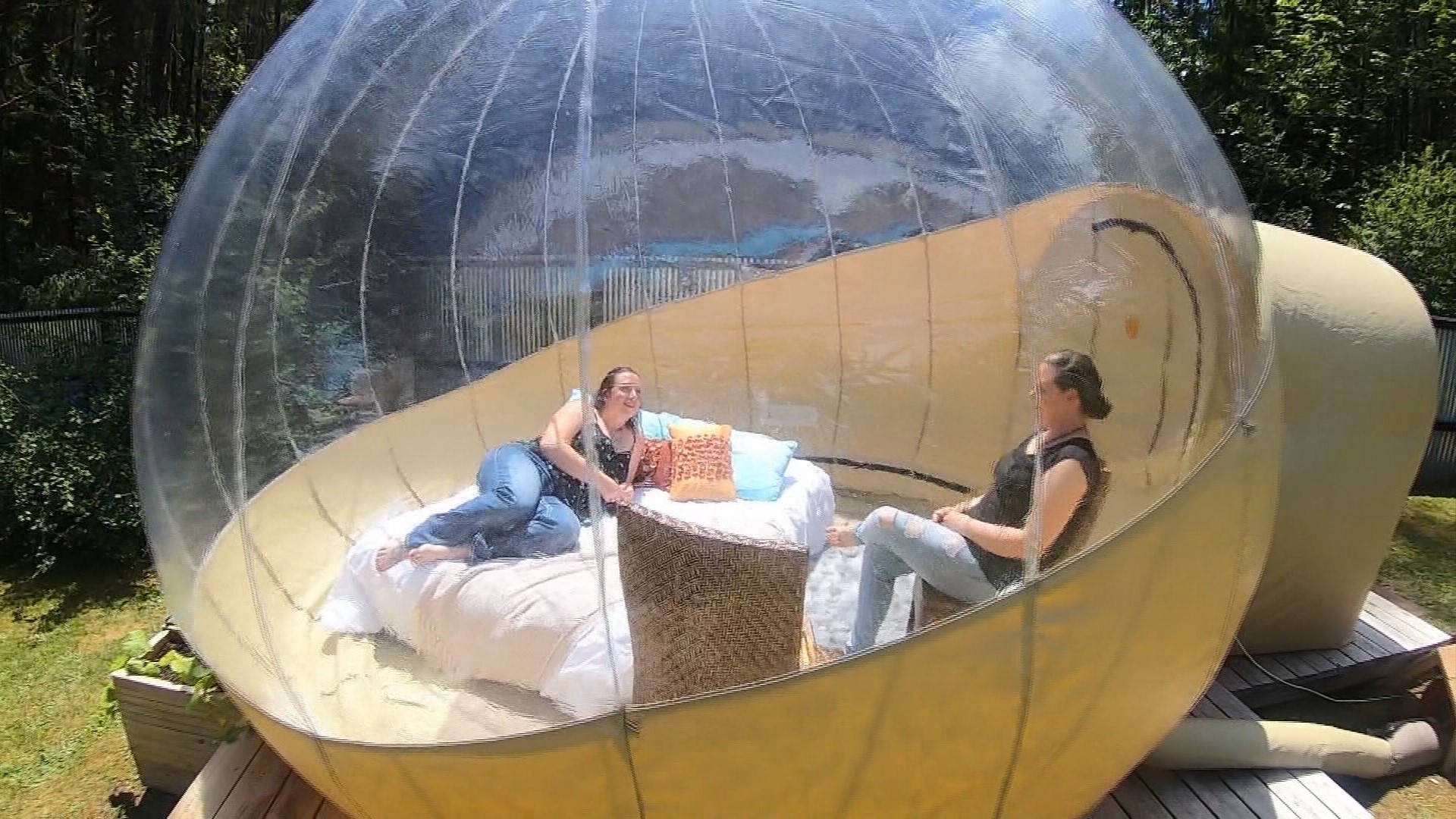 giant bubble in air mattress