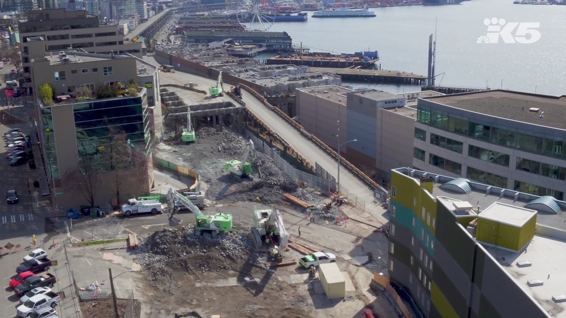 KING 5 Drone Footage Of Seattle Viaduct Demolition | King5.com