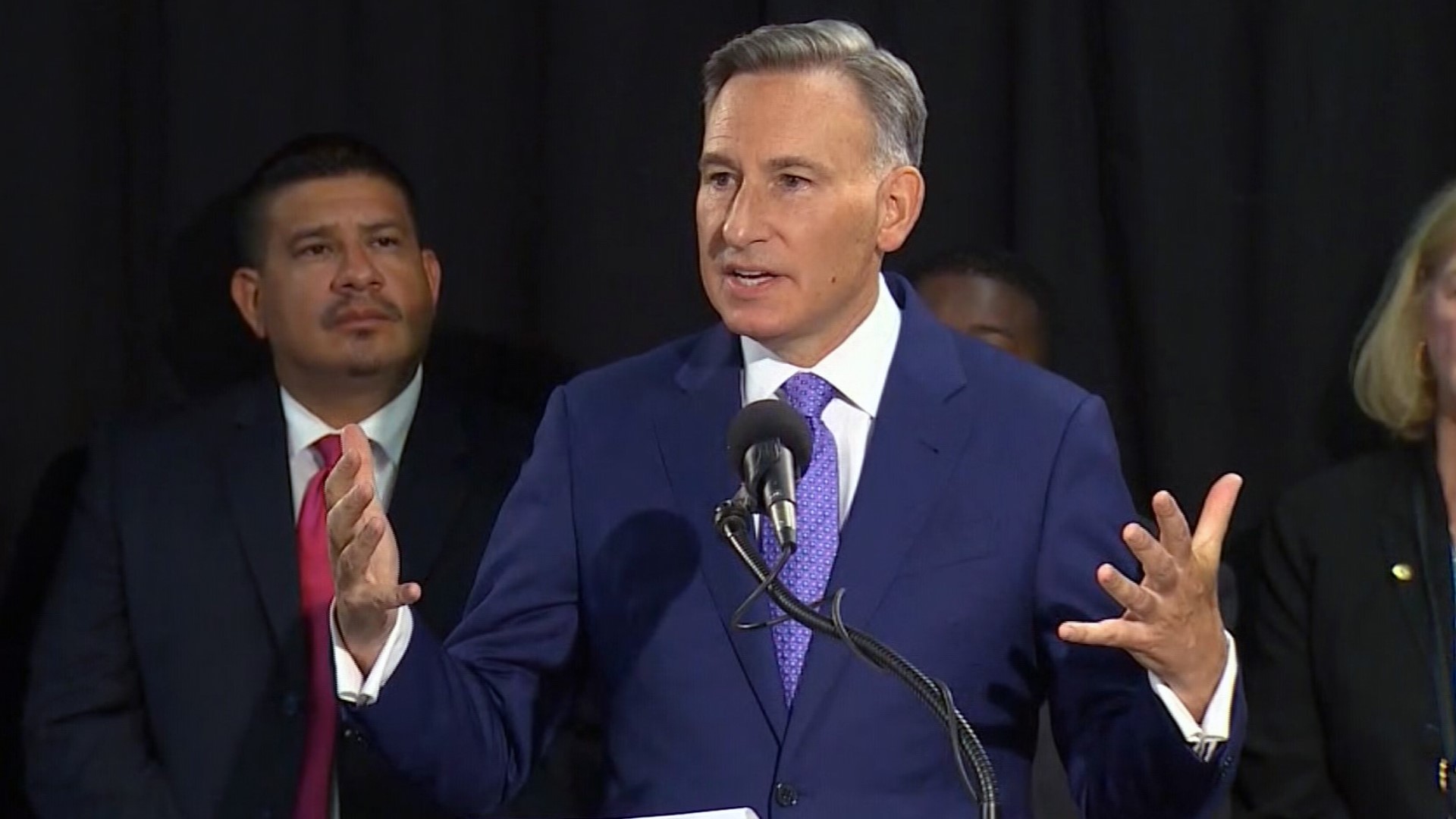 King County Executive Dow Constantine pitches a regional authority to deal with the homeless crisis during a news conference on September 4, 2019.