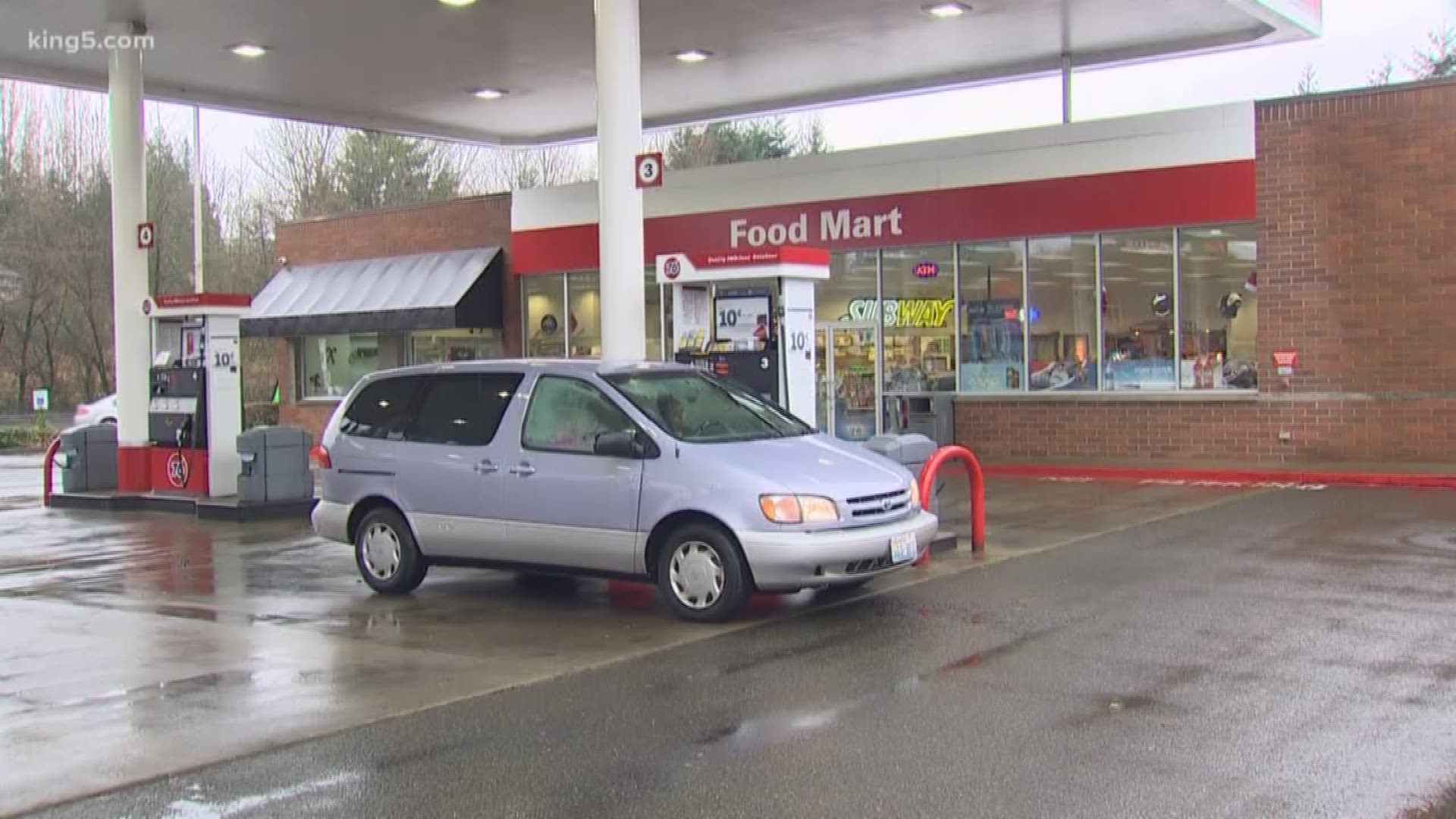 Currently, the Washington state tax you pay on each gallon stands at nearly 50 cents a gallon, or 49.4 cents, to be exact. KING 5's Glenn Farley reports.