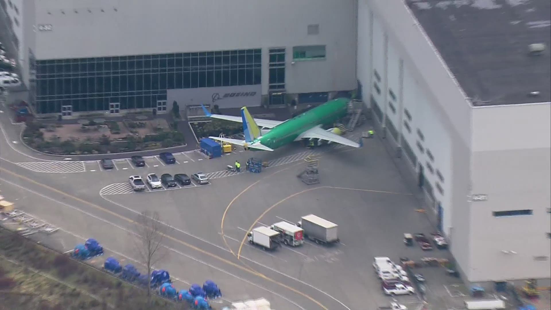 SkyKING flew over Boeing's plant in Renton where 737s are manufactured.