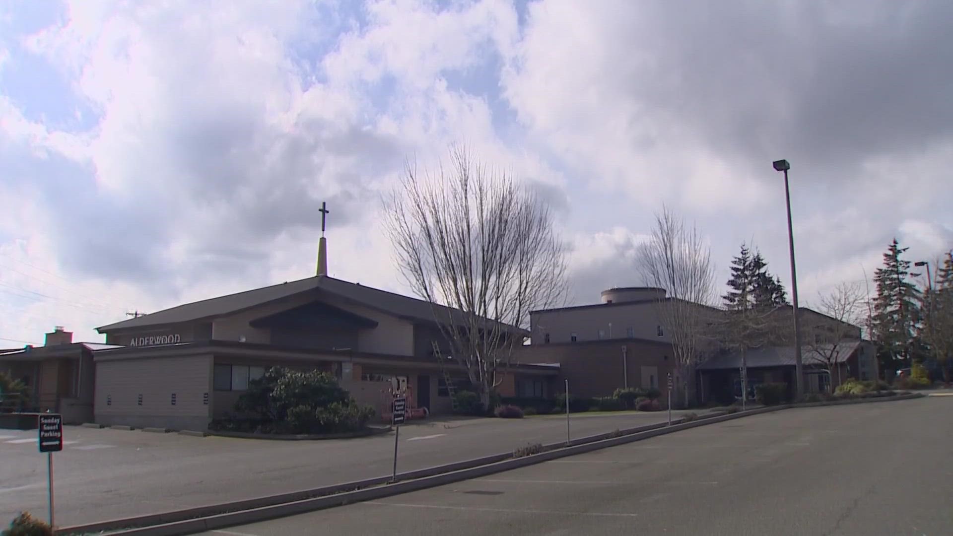 Alderwood Community Church sits in the path of a proposed light rail track.