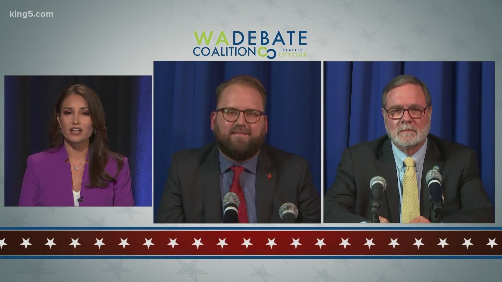 State Sen. Marko Liias and Congressman Denny Heck met in a televised debate Thursday as they vie for Washington's second highest office.
