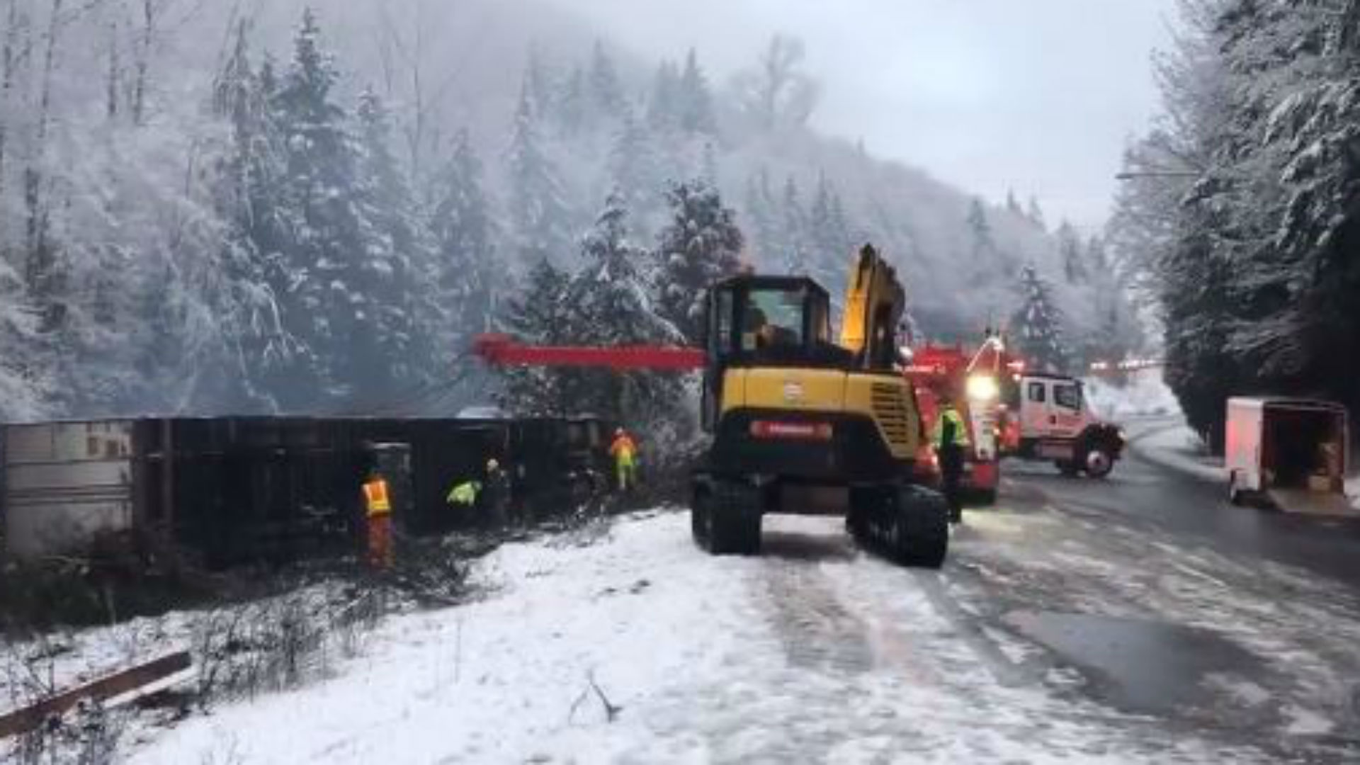 Semitruck crash on SB I5 near Bellingham 'definitely weather related
