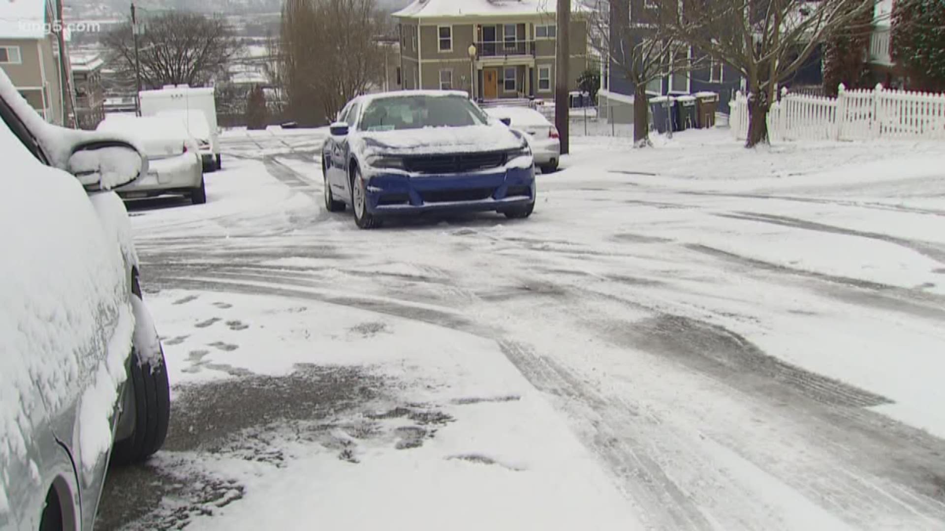 Drivers in Tacoma hope the commute home is better than this morning's. The snow reminded drivers it doesn't take much to cause problems. South Bureau Chief Drew Mikkelsen was live in one of many trouble spots for Tacoma drivers.
