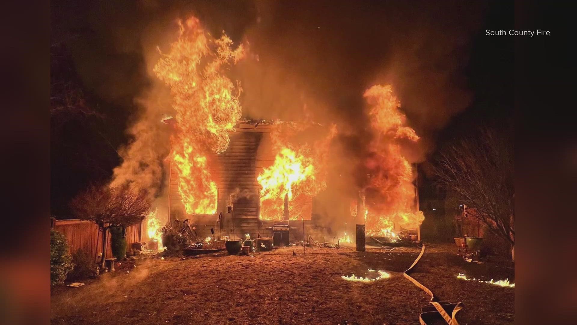 A house in Mill Creek sustained major damage after it caught fire overnight. The family was not home at the time.