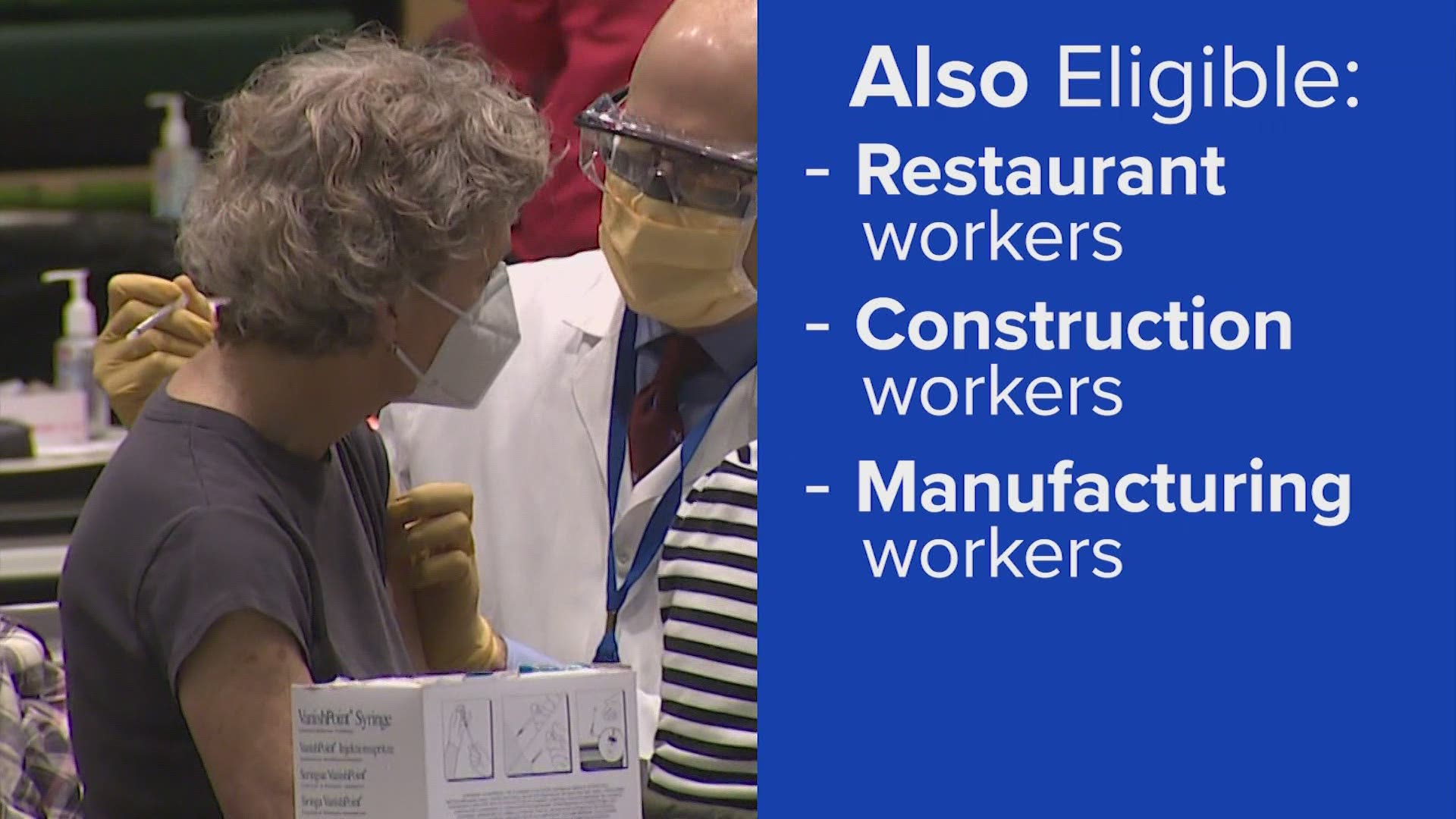 The next tiers of eligible Washingtonians include anyone 60 and older and workers in congregate settings, including restaurant workers.