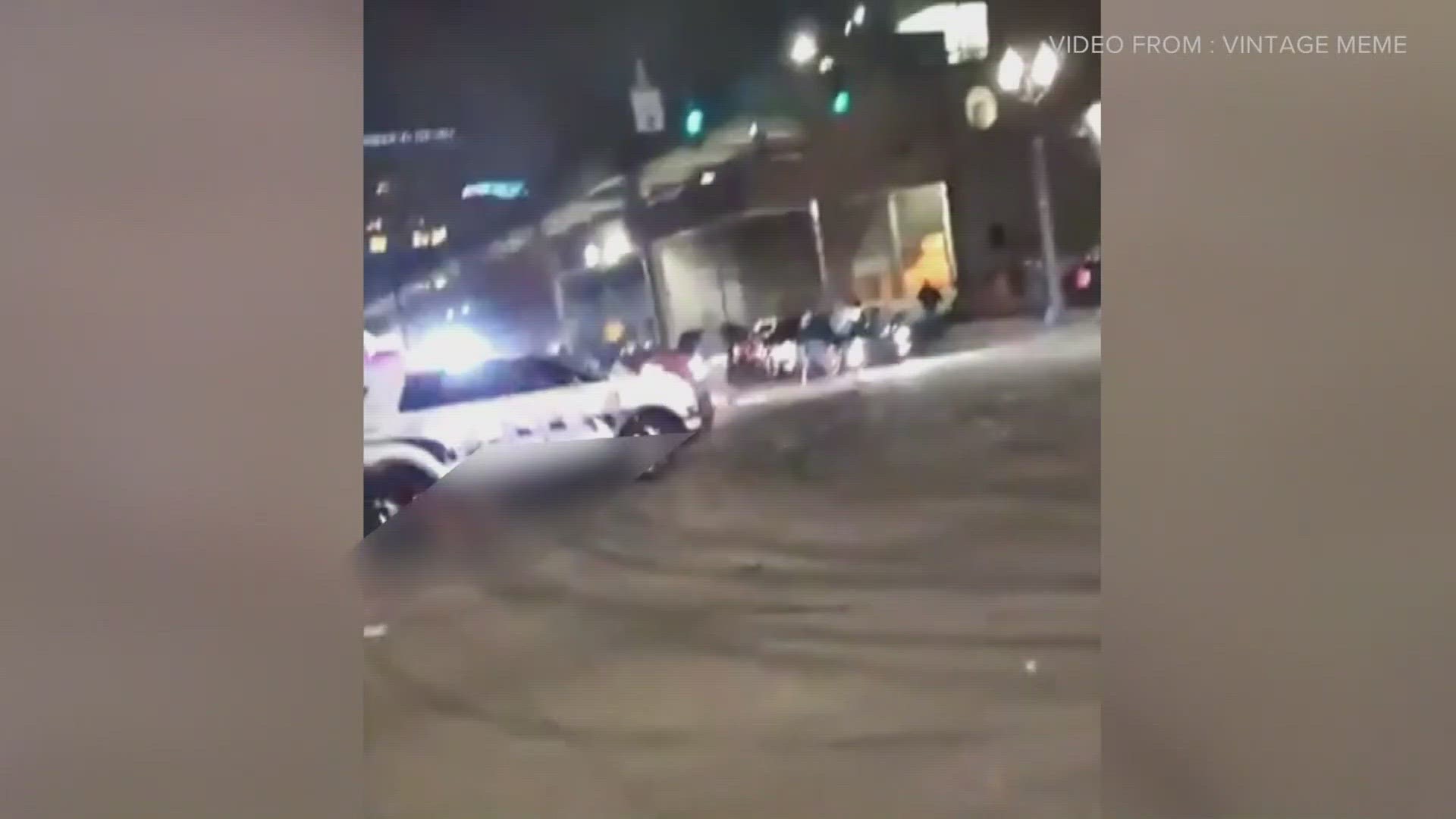 The video of the officer driving through the crowd at the street race was posted on social media. The Pierce County Prosecuting Attorney declined to press charges.