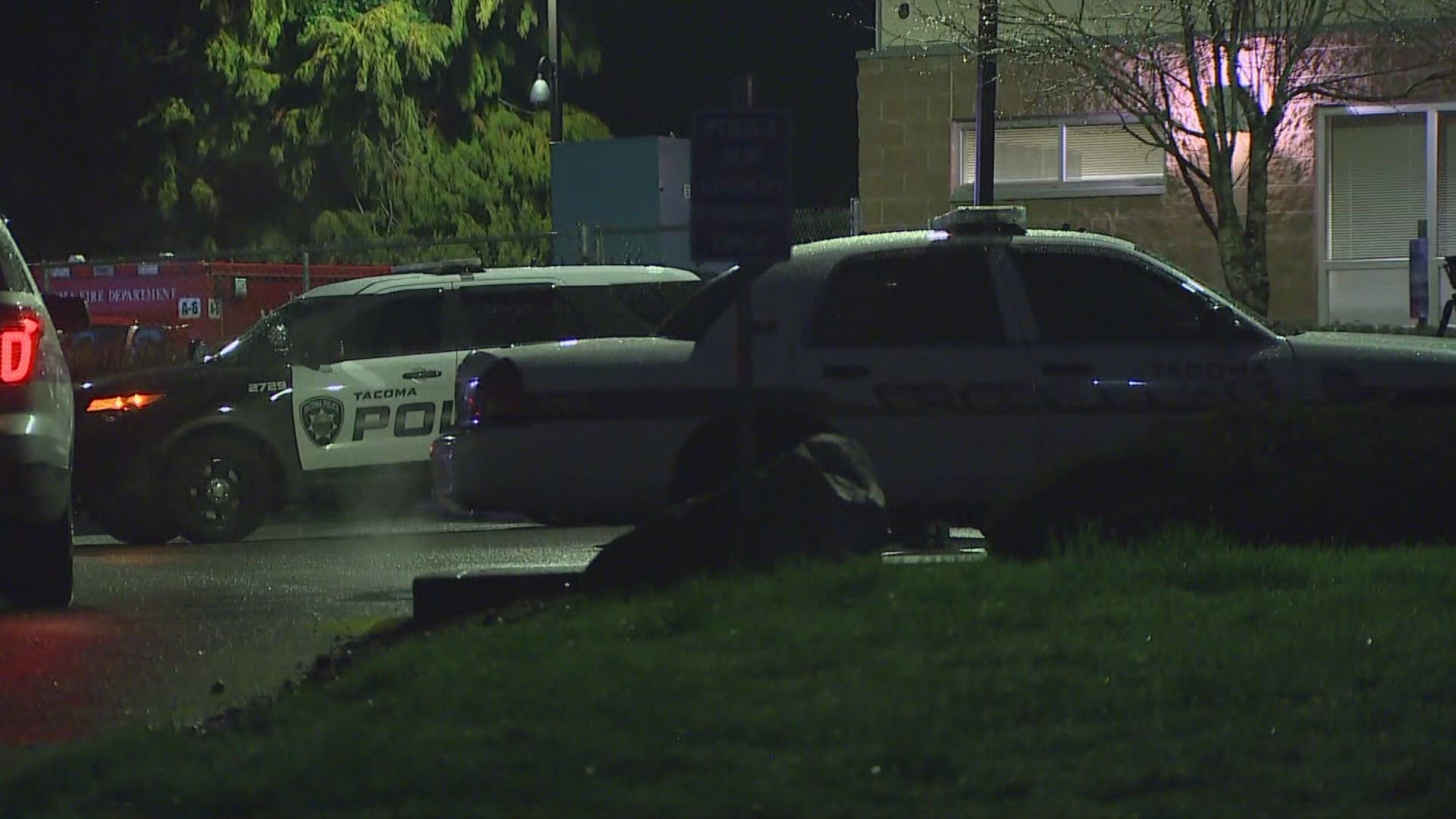 A man with a gunshot wound to the stomach drove himself to a Tacoma police substation early Wednesday morning. He was taken to the hospital in serious condition.