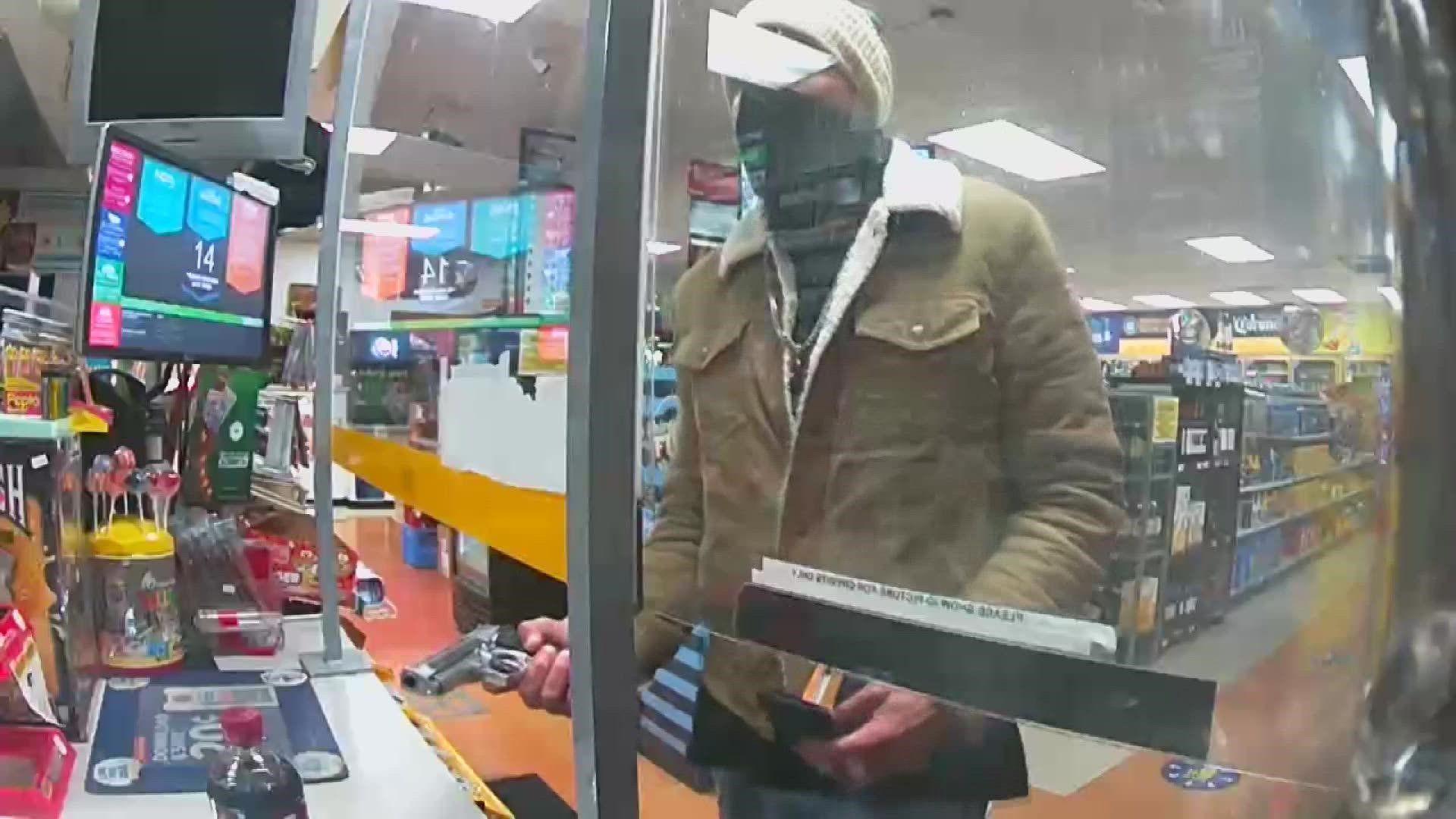 Tacoma police are looking for an armed robber who targeted a convenience store Tuesday night.