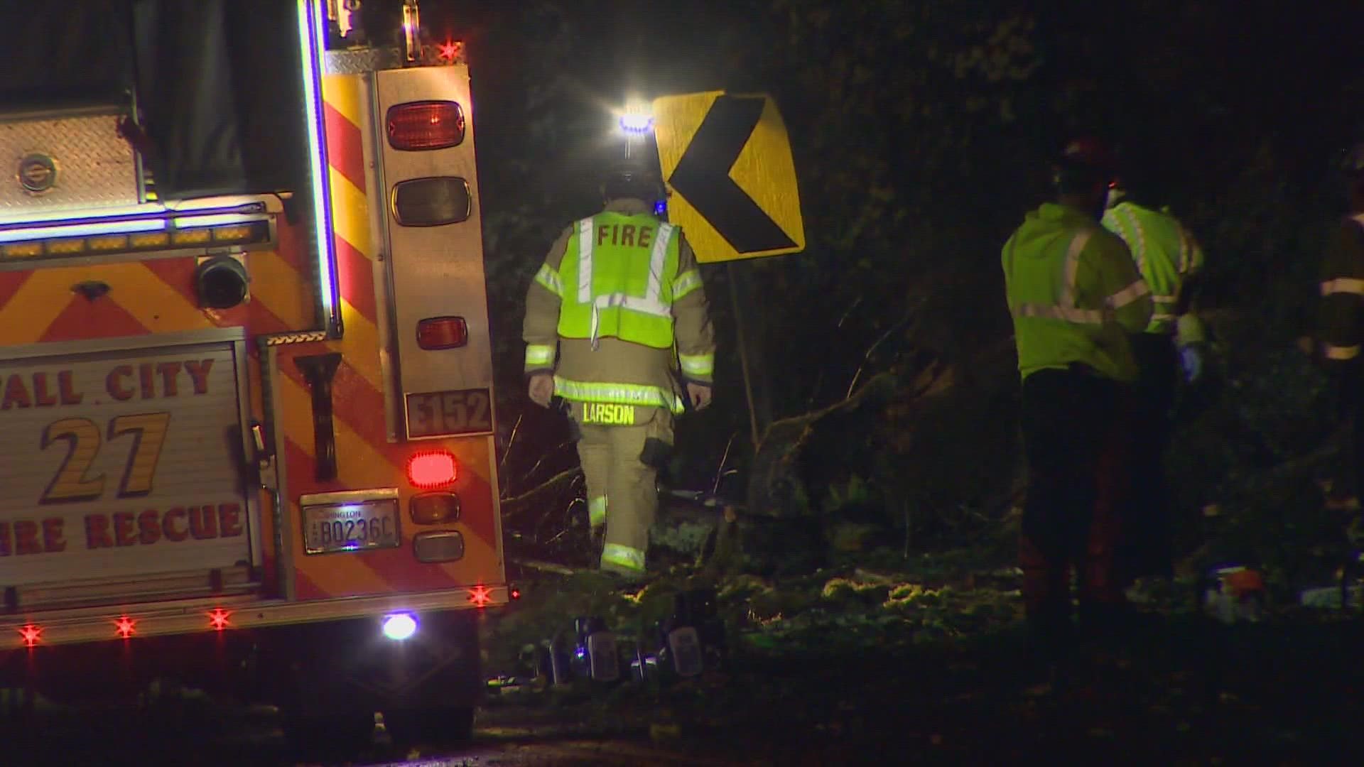 At least two people are dead after a tree fell on a vehicle Sunday afternoon in Preston.