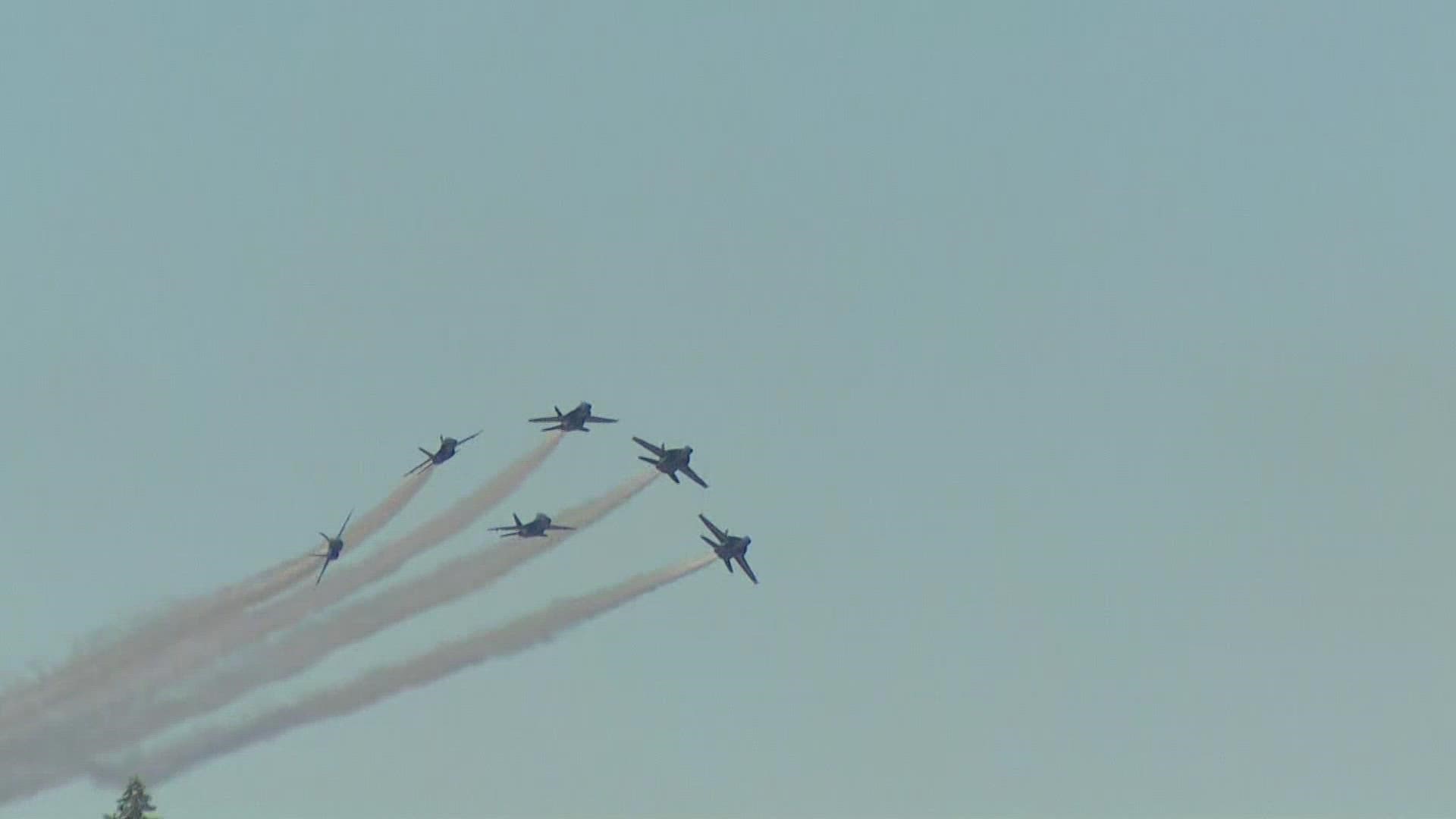 The US Navy Blue Angels performed Friday in Seattle and have more performances this weekend for Seafair.
