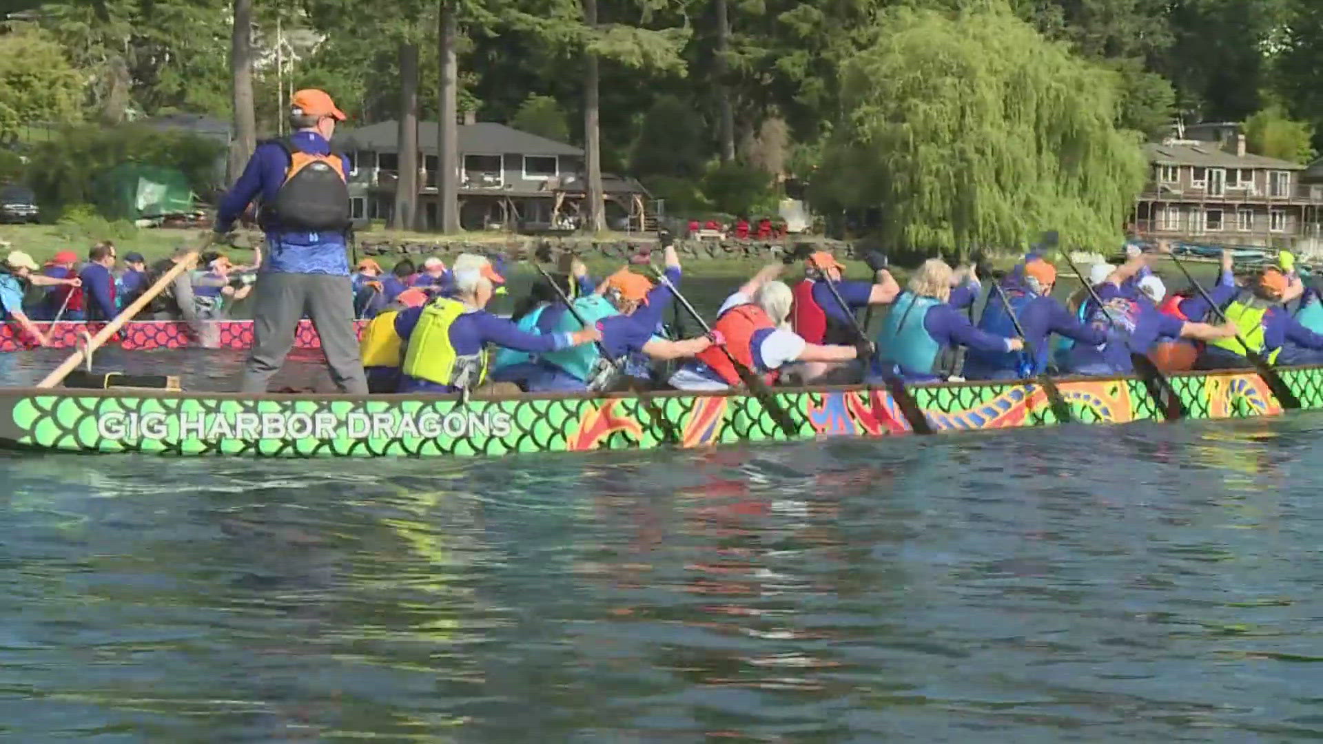 Three members of the Gig Harbor Dragons train for the 2025 World Championships, inspiring all ages with their team spirit.