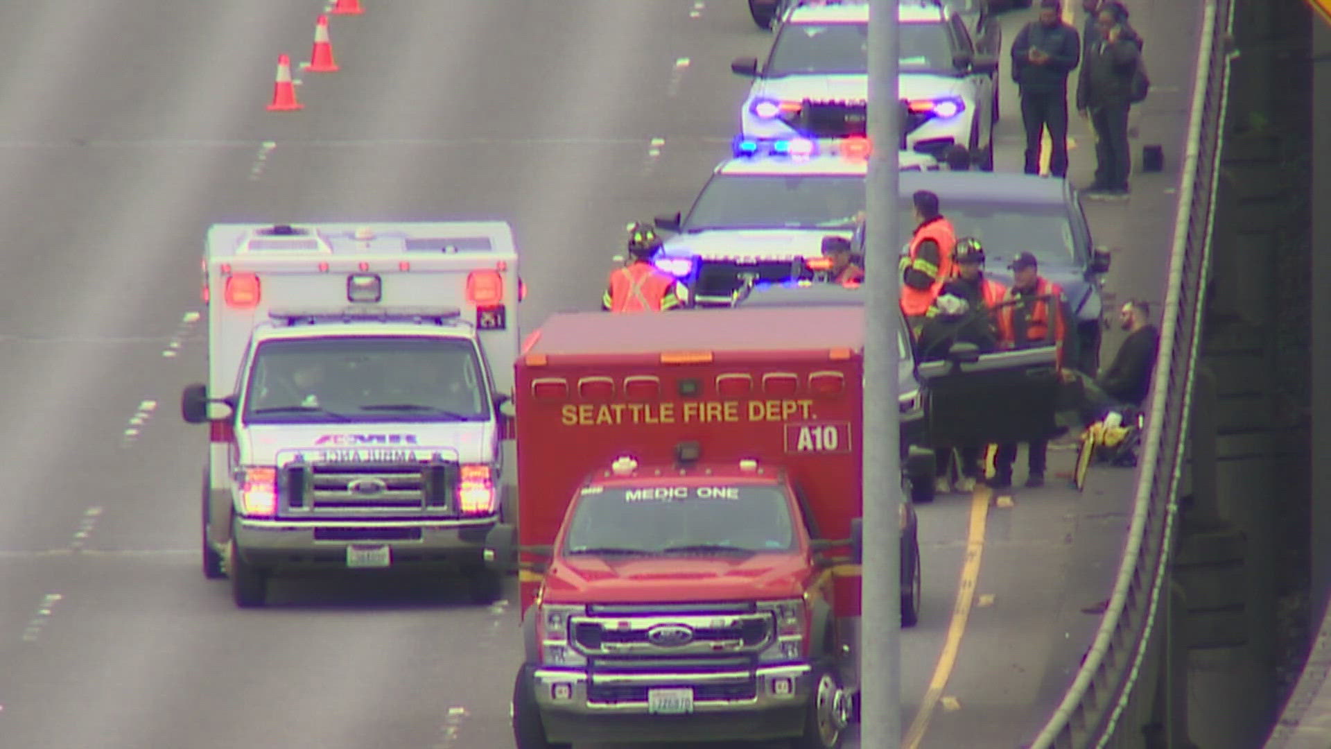 Four cars, including a King County Metro Vanpool vehicle, were involved in the crash.