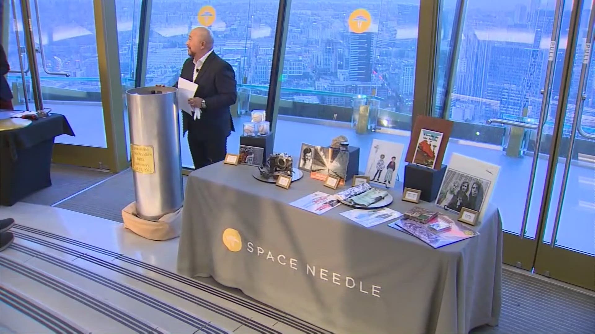 The Space Needle sealed a time capsule on Oct. 21, 2019 that won't be opened until April 21, 2062 — the Space Needle's 100th anniversary.