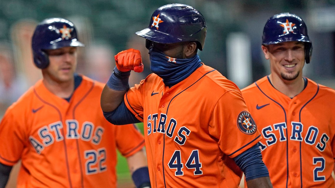 Alvarez HR in 2020 debut, Astros score 9 in 1st, beat M's