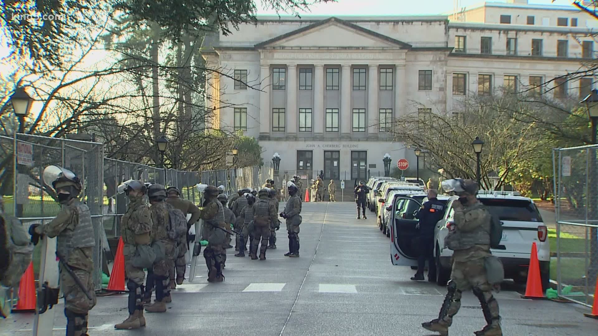 Up to 750 Washington National Guard members have been activated to ramp up security through the weekend.