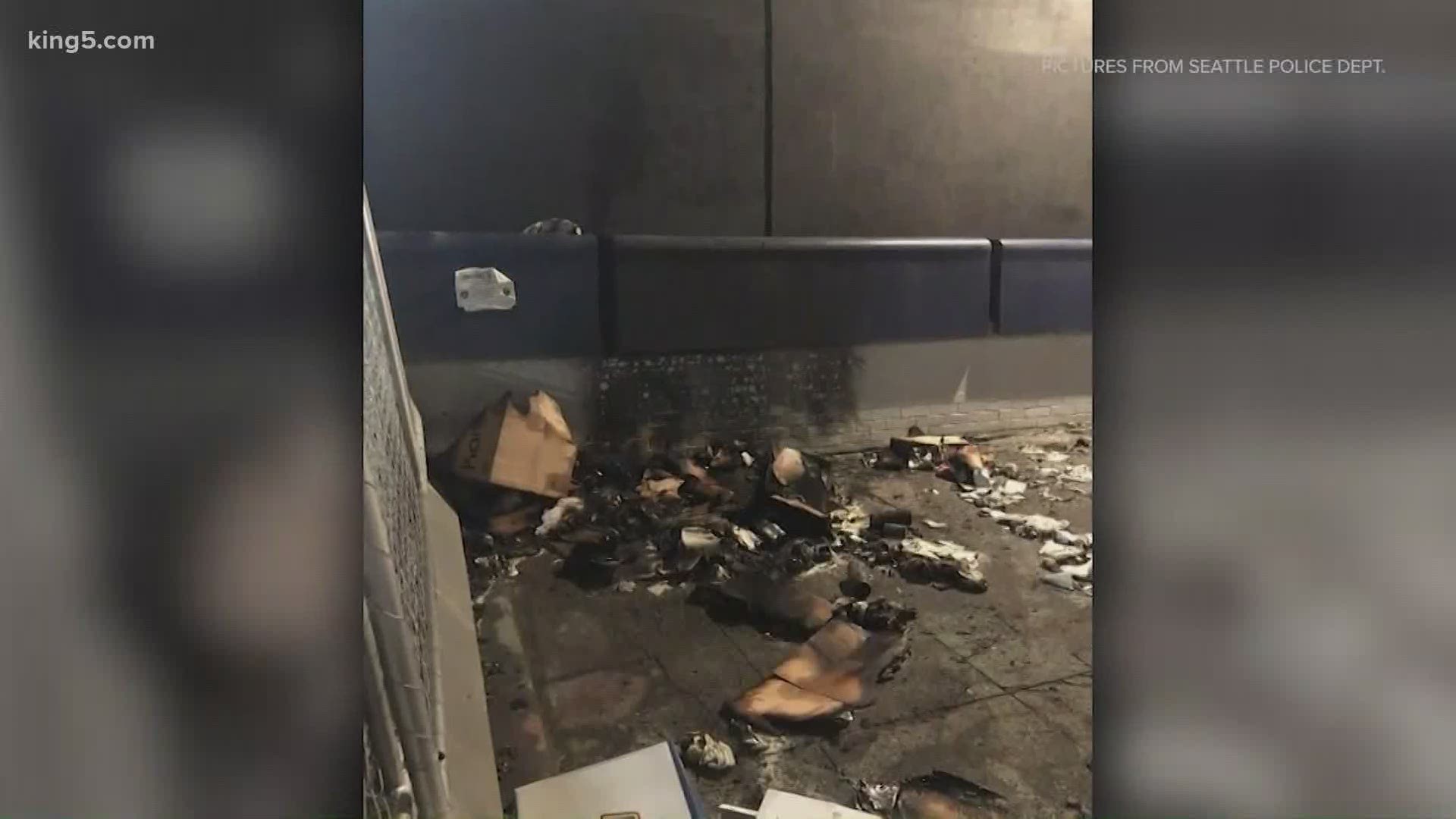 A man from Alaska is being held by federal authorities after police believe he attempted to burn down the Seattle Police Department's East Precinct.