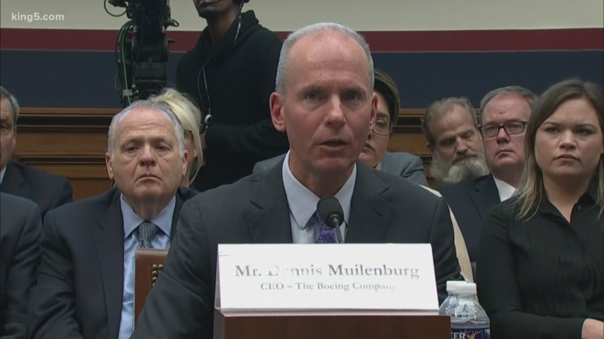 Boeing CEO Dennis Muilenburg faced withering questions from senators Tuesday about two crashes of 737 Max jets and whether the company concealed information.