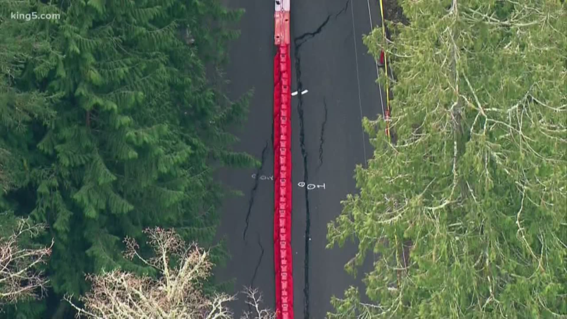 A slow-moving landslide is threatening 356th Drive SE near State Route 202 in Fall City. But at least one lane will remain open for now.