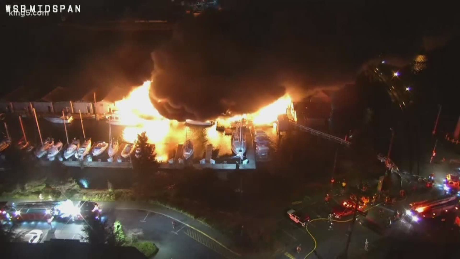 Firefighters knocked down a significant marina fire on Seattle's Harbor Island near the closed West Seattle Bridge.