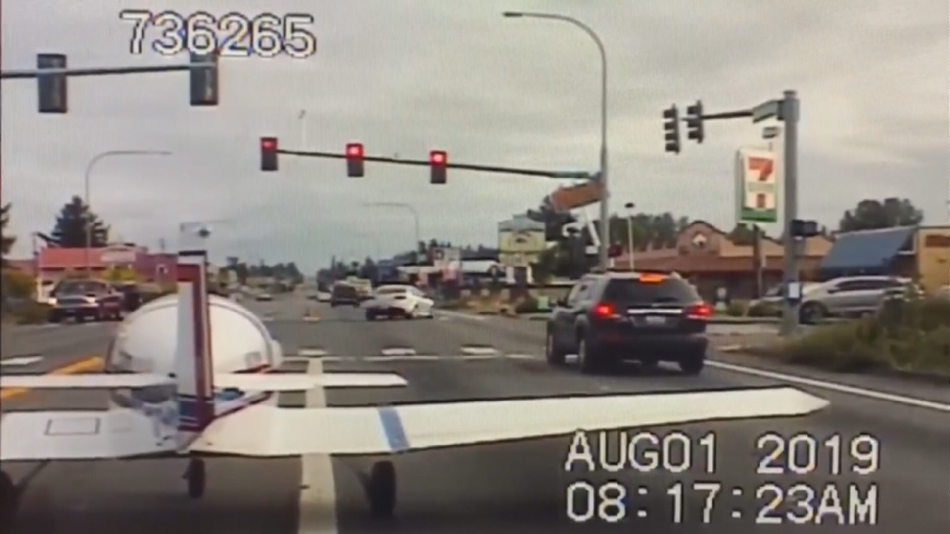 A single-prop KR-2 plane landed on Pacific Avenue in Spanaway on Thursday morning. Dash cam footage from a Washington State Patrol trooper captured the landing.