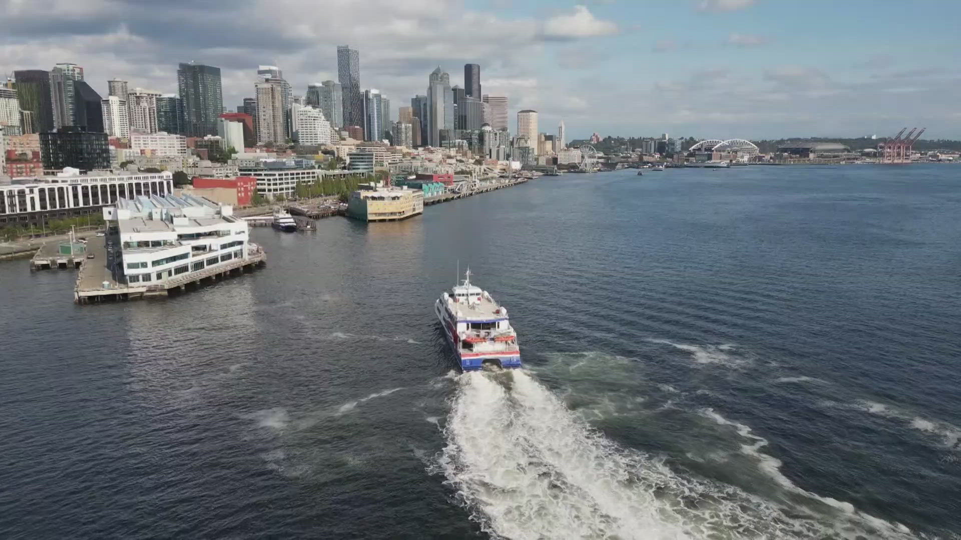 Seattle's waterfront thrives, but ferry traffic to Victoria drops as US-Canada tensions rise.
