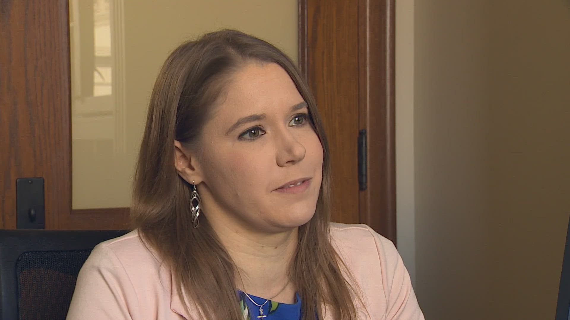 Rep. Lauren Davis shared her story of attempting to get help when she was being stalked by her ex-boyfriend in hopes of bolstering support for House Bill 1715.