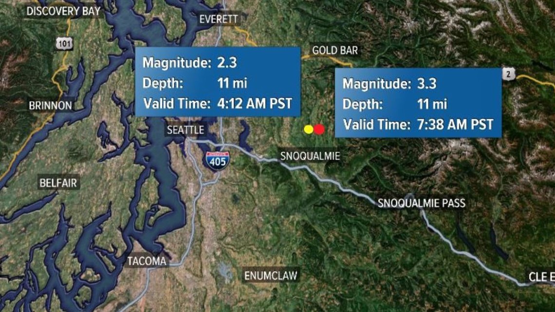 3.2 earthquake hits near Snoqualmie, following a smaller quake | king5.com
