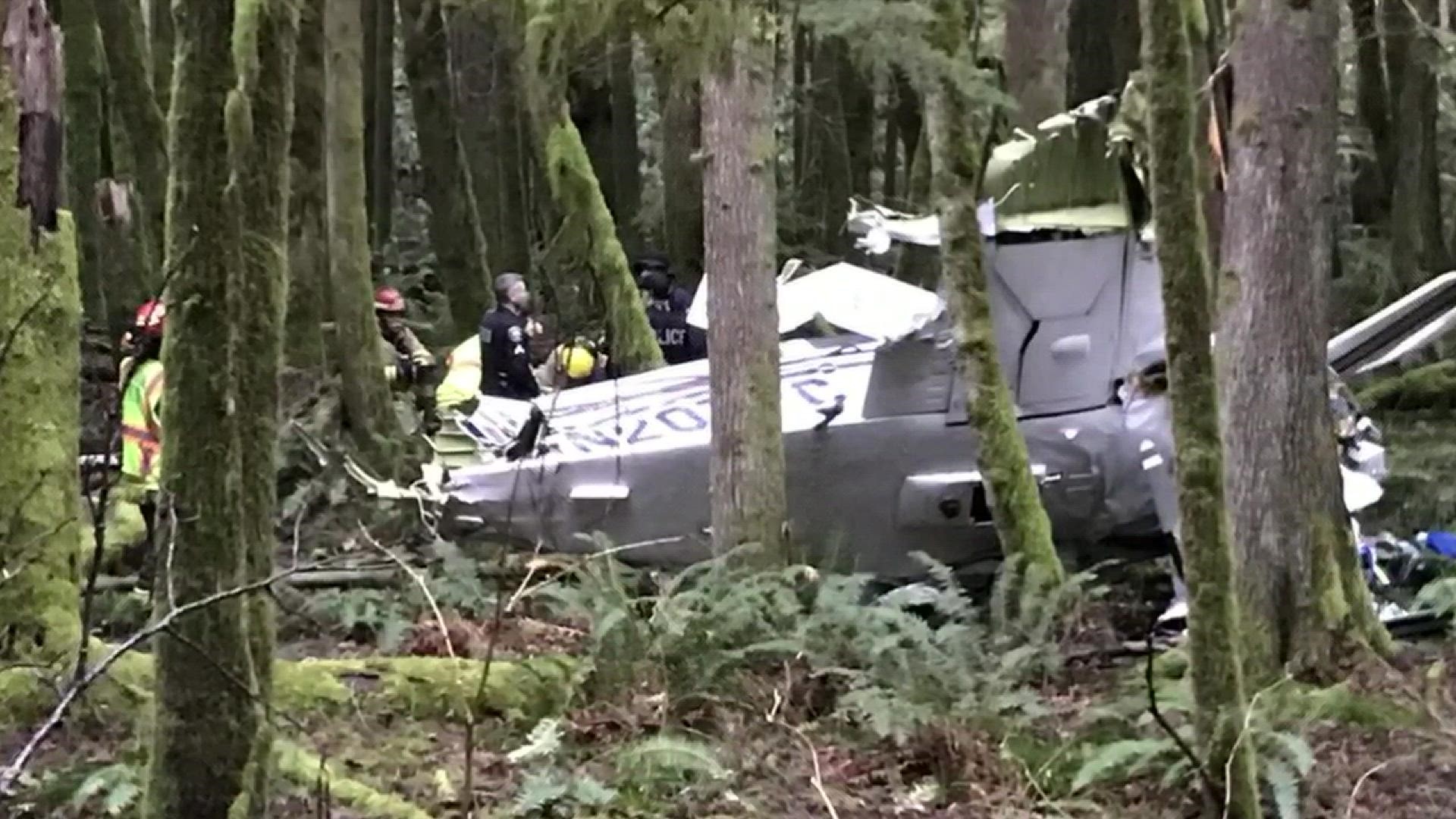 The pilot survived a small plane crash near Enumclaw, suffering two broken legs.
