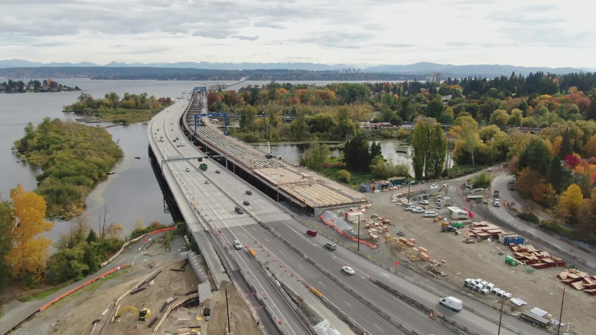 State Route 520 and most ramps will close between Interstate 5 and Medina from Oct. 22 at 9 p.m. to Oct. 25 at 5 a.m.