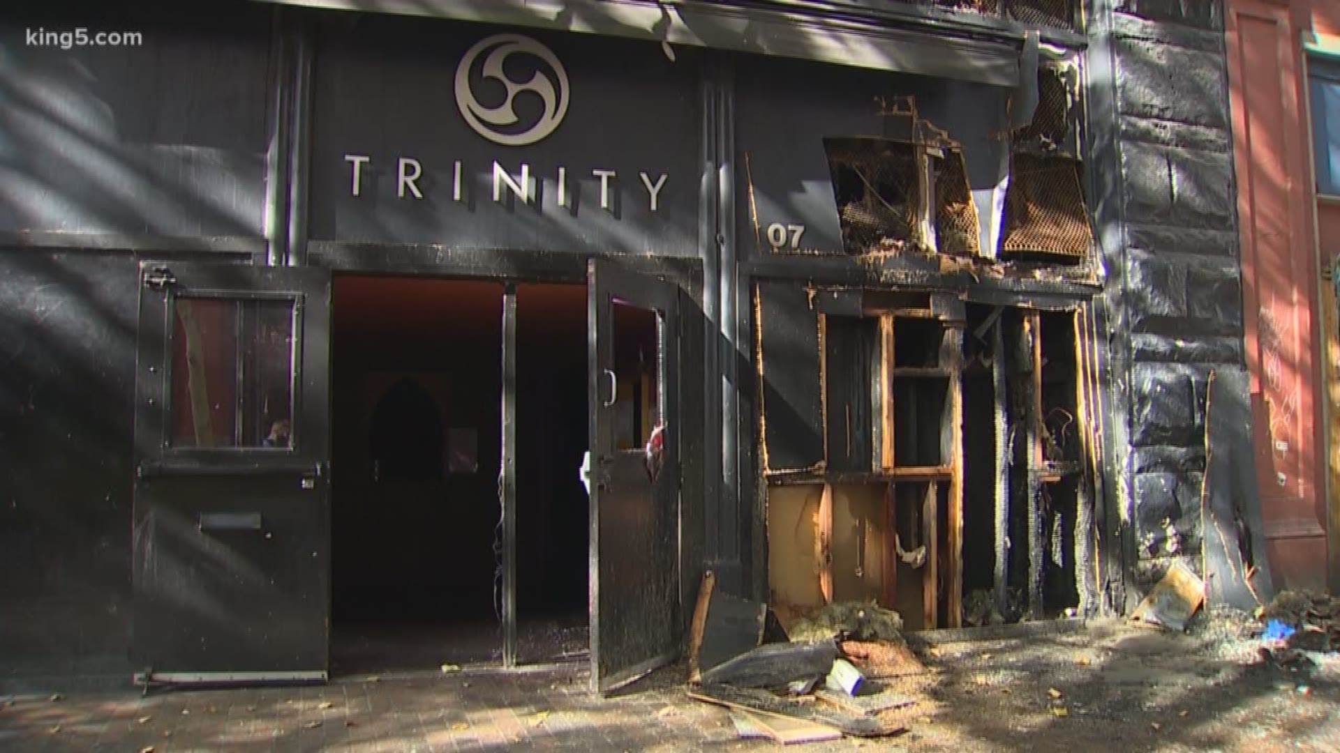 Investigators say a fire was intentionally started at a nightclub in Seattle's historic Pioneer Square.