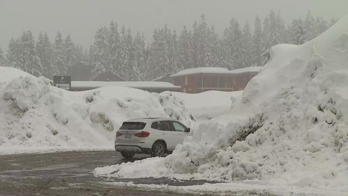 Snowpack levels higher than normal as spring flurries hit mountains