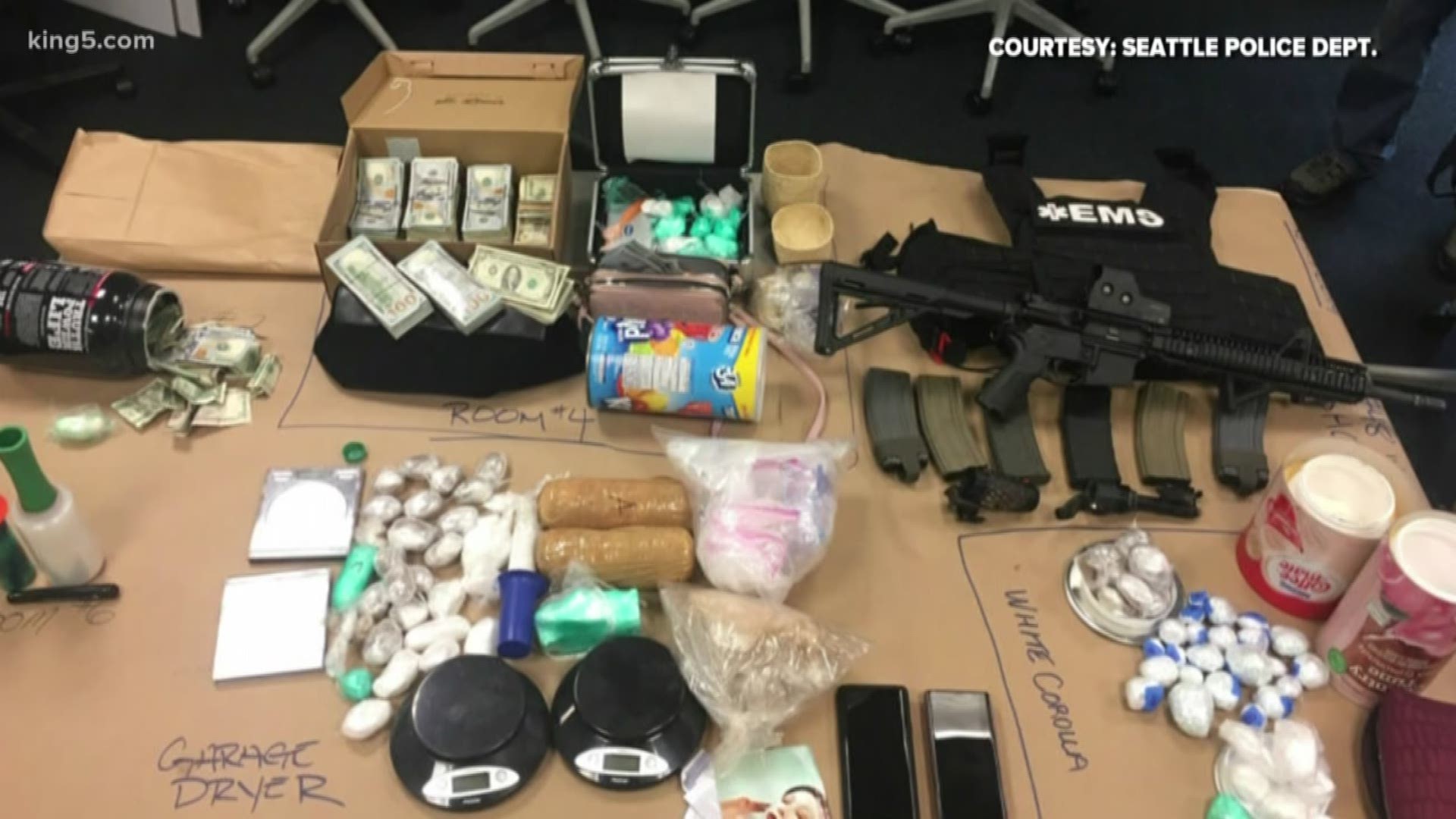 Seattle police seized significant narcotics, weapons, and $113,000 in cash on Thursday, breaking up a major drug trafficking ring that supplied dealers in North Seattle and Shoreline.