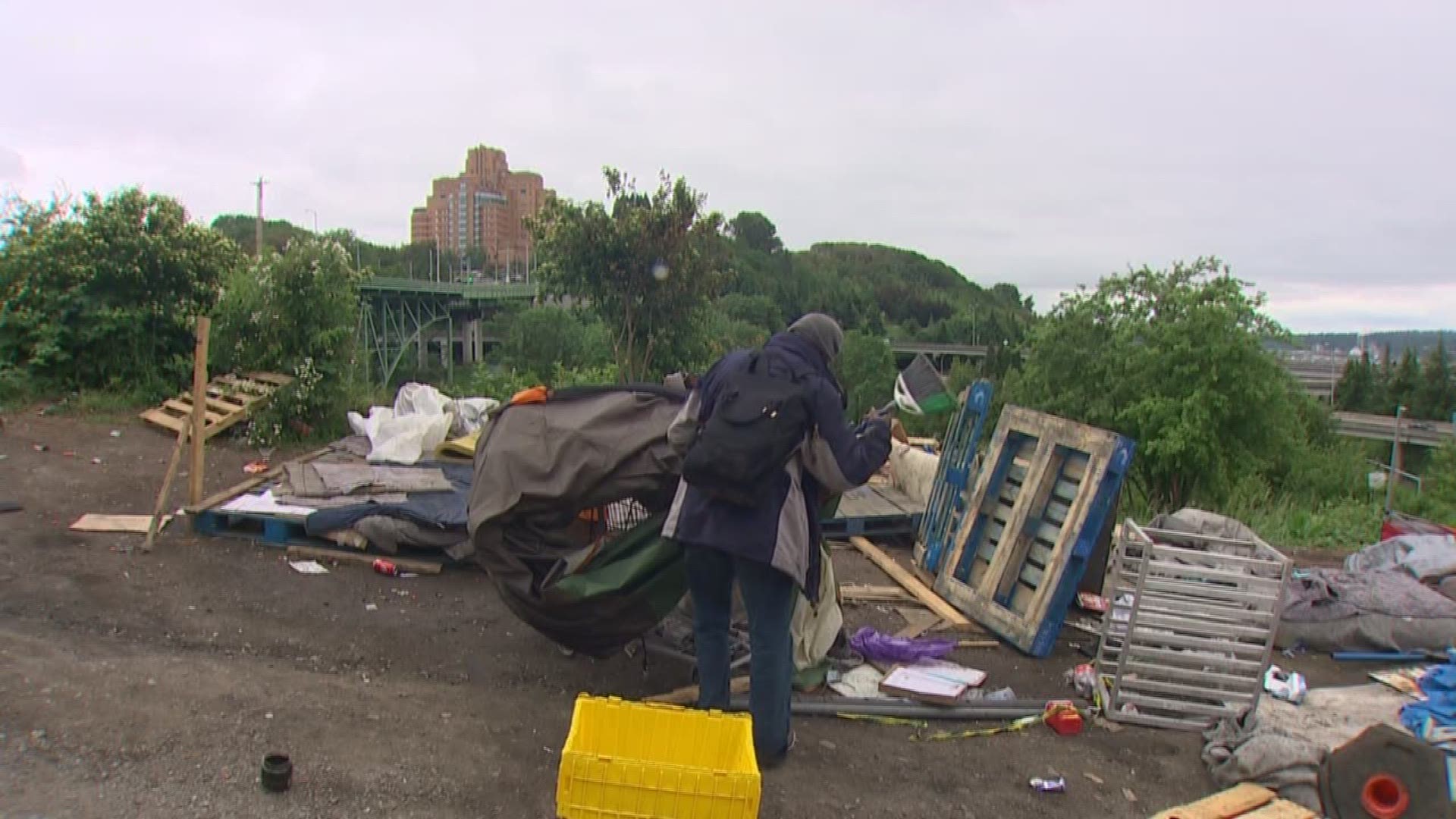 The State Department of Transportation will hire a crew to clean up homeless encampments.  It's part of the transportation budget signed this week - and comes after Seattle leaders pressured the state to be part of a regional solution.